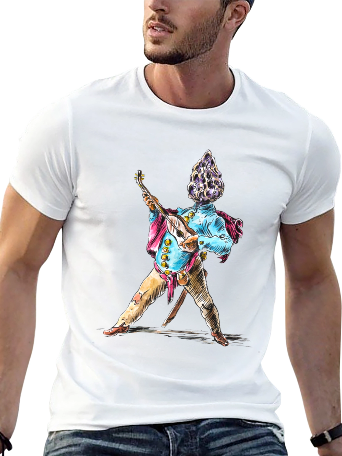 Musical Mushroom Man T-Shirt - Unique Graphic Tee