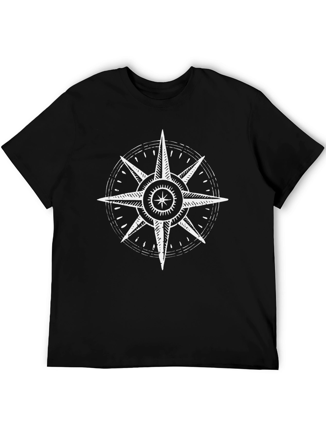 Nautical Compass Graphic T-Shirt - Classic Black Tee