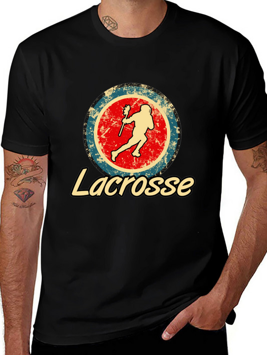 Lacrosse Player Graphic T-Shirt - Vintage Design