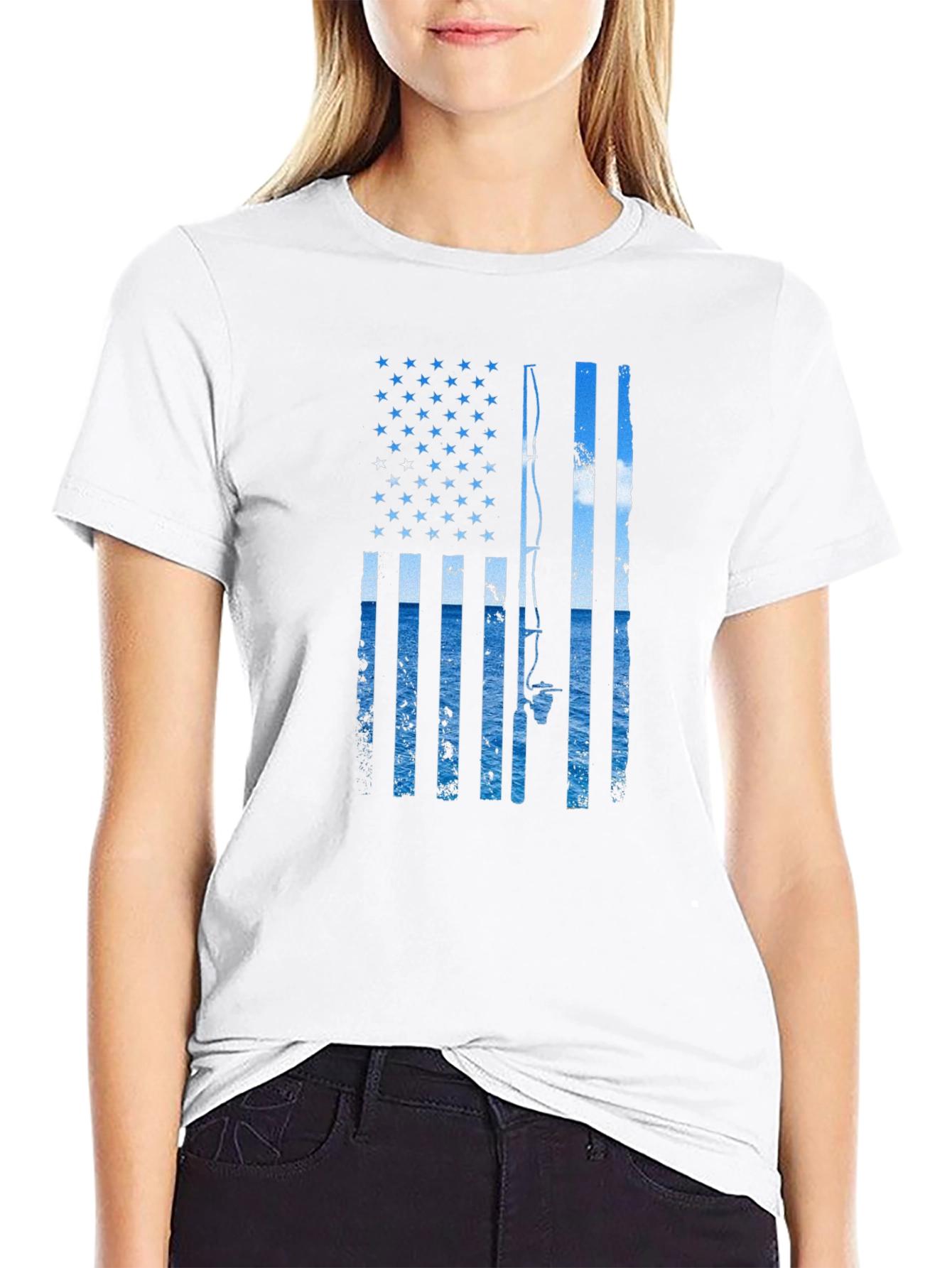 American Fishing Flag T-Shirt