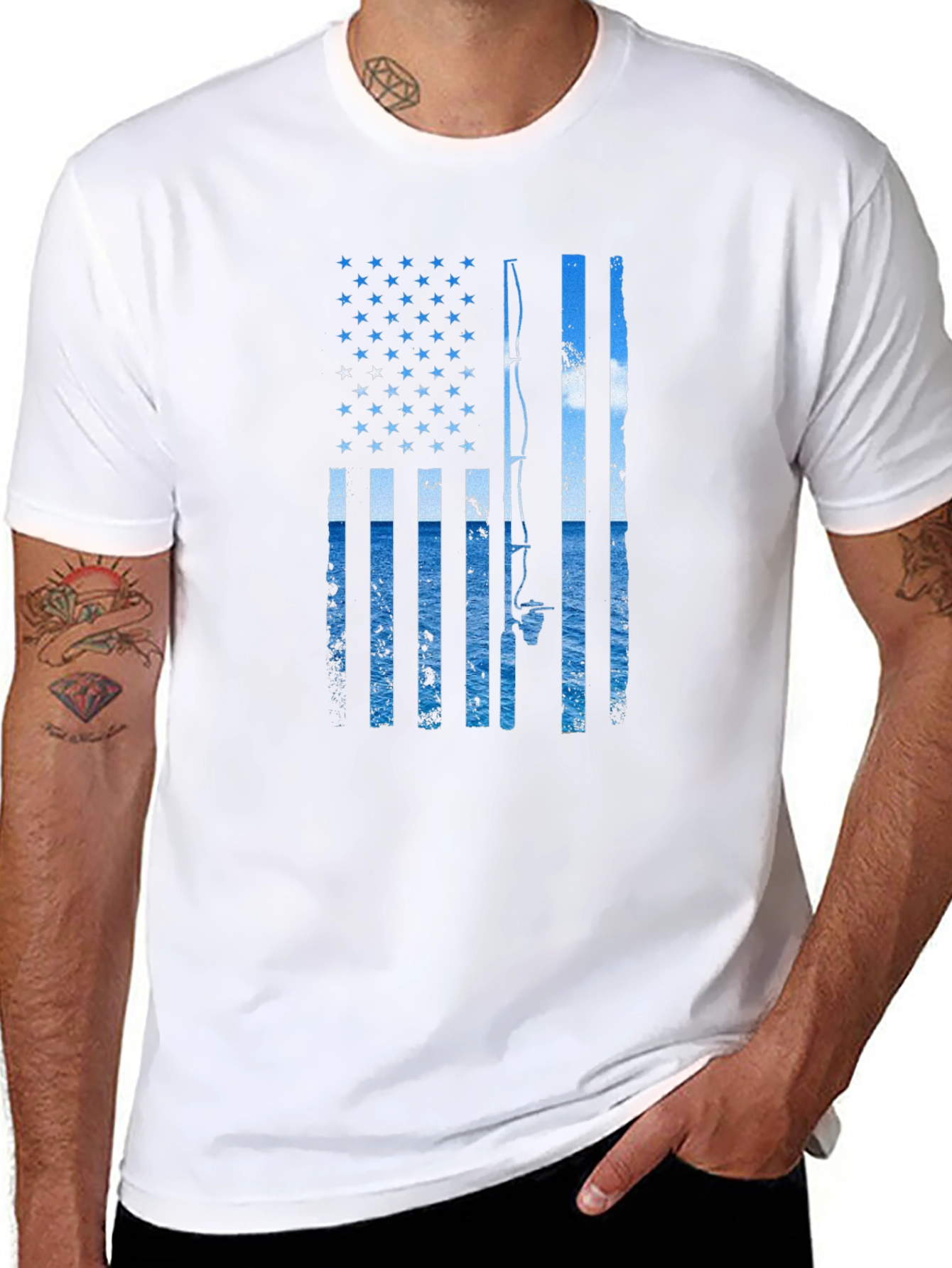 American Fishing Flag T-Shirt
