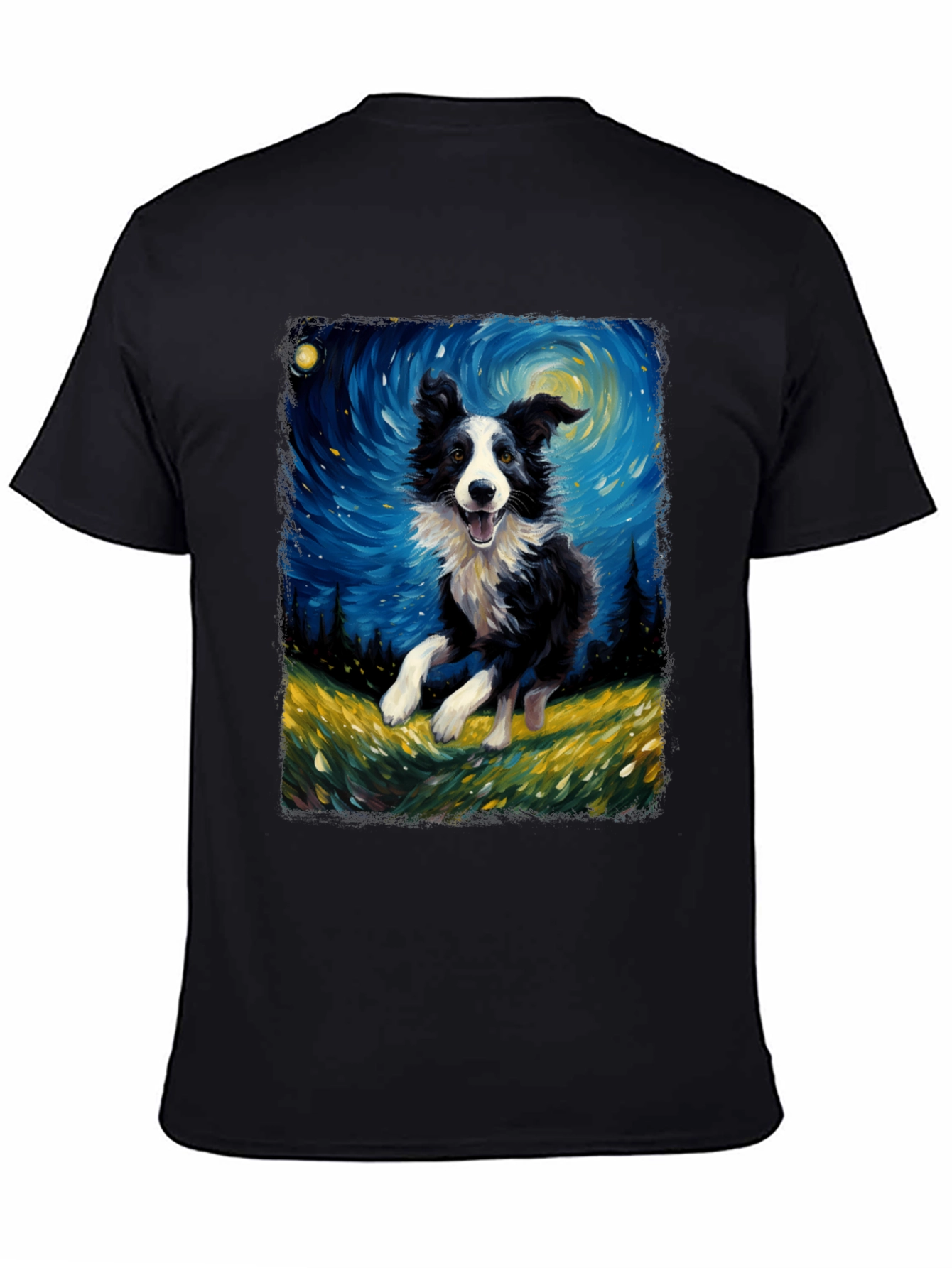 Border Collie Van Gogh Style T-Shirt