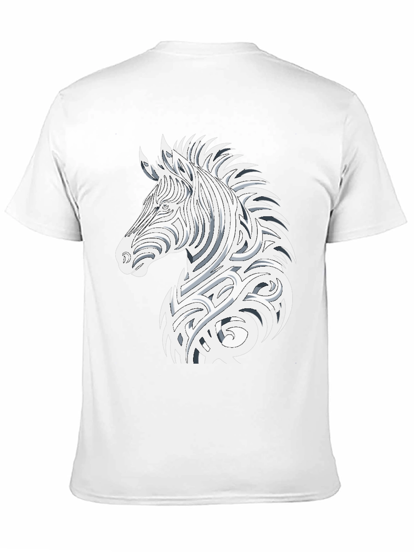 Tribal Zebra Graphic Tee - Black Cotton Comfort