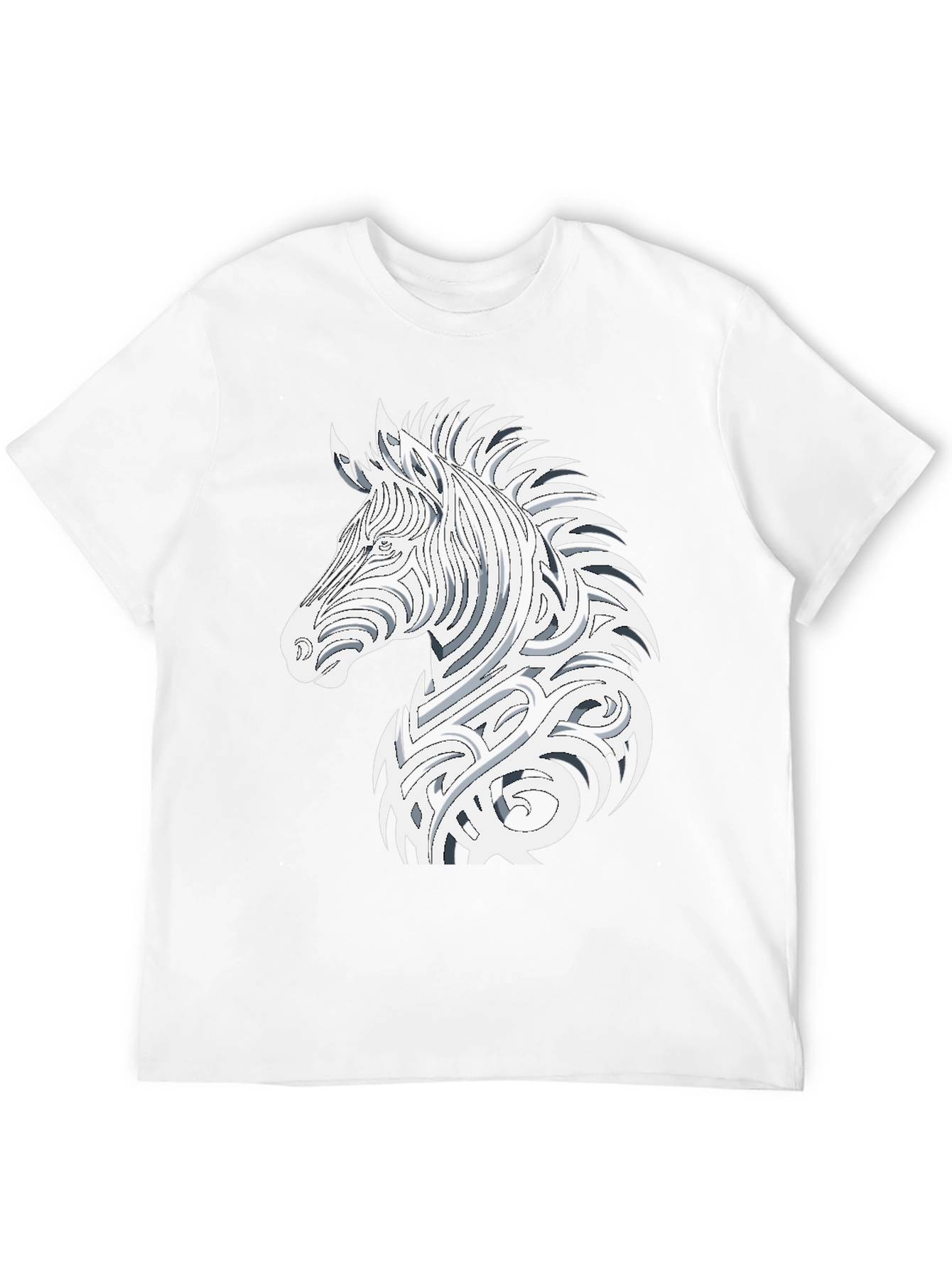 Tribal Zebra Graphic Tee - Black Cotton Comfort
