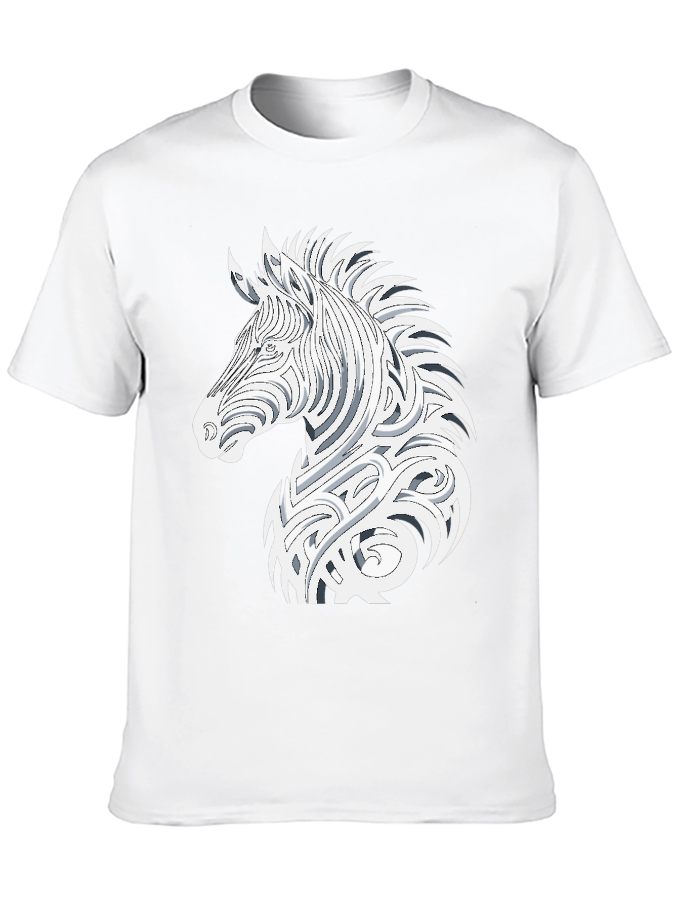 Tribal Zebra Graphic Tee - Black Cotton Comfort
