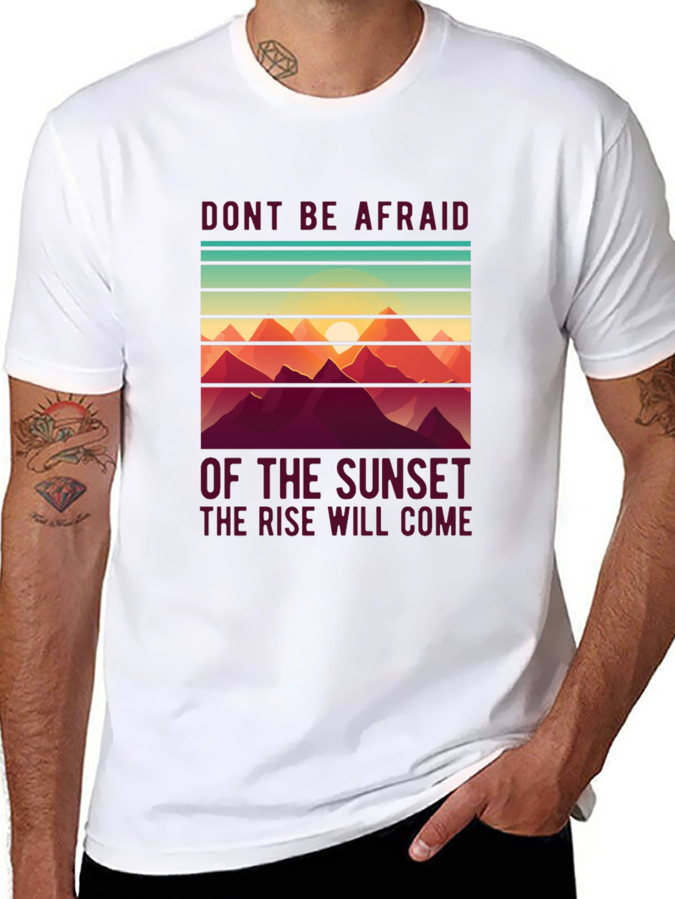 Sunset Rise T-Shirt - Inspirational Design