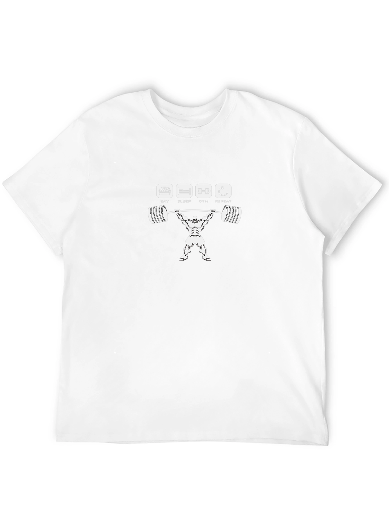Eat Sleep Gym Repeat Black Graphic Tee