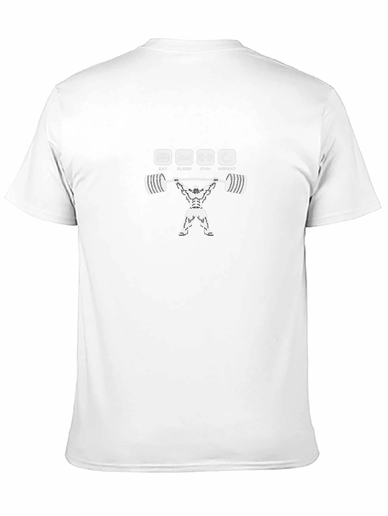 Eat Sleep Gym Repeat Black Graphic Tee