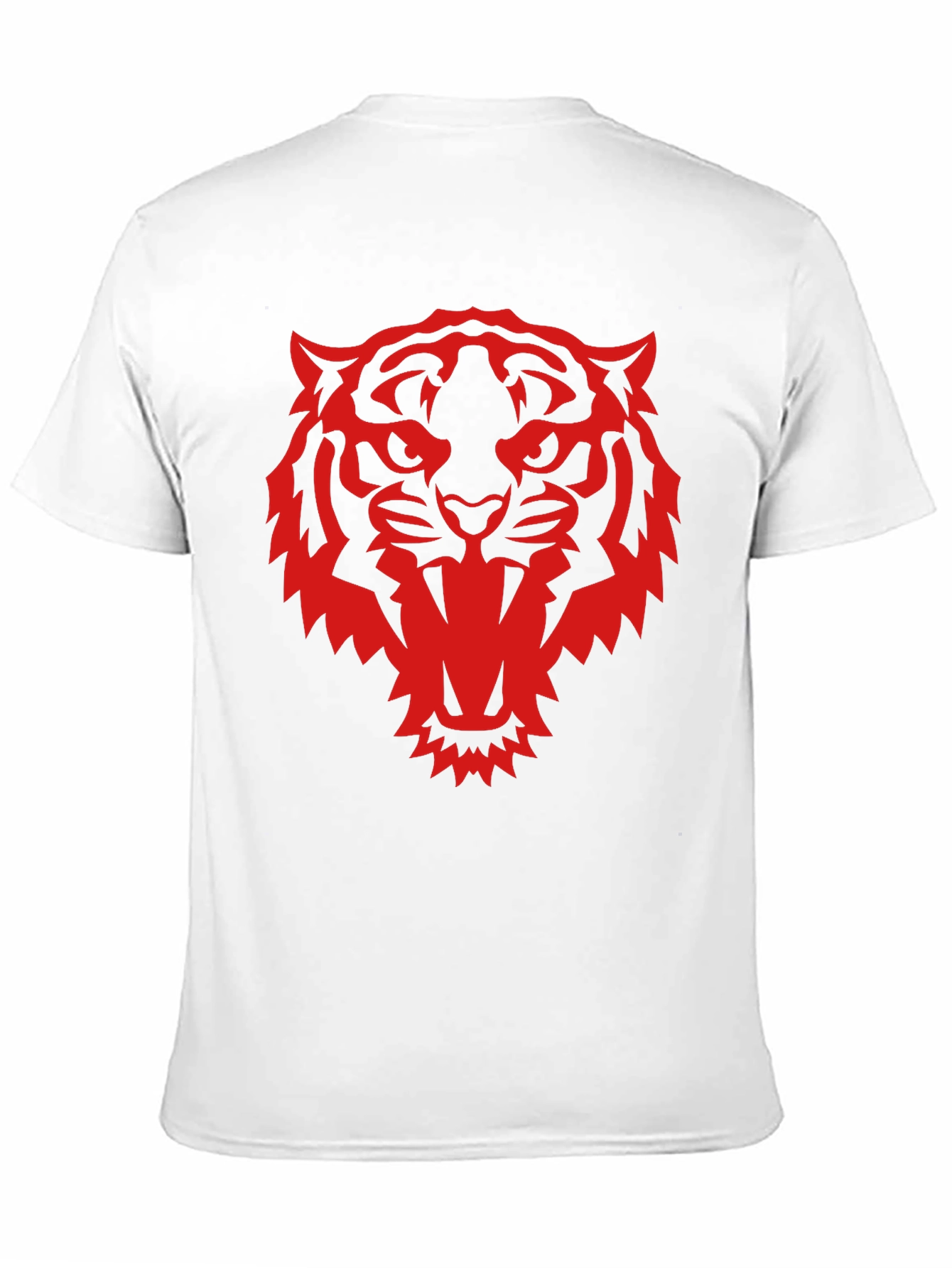 Black T-Shirt with Red Tiger Graphic Print