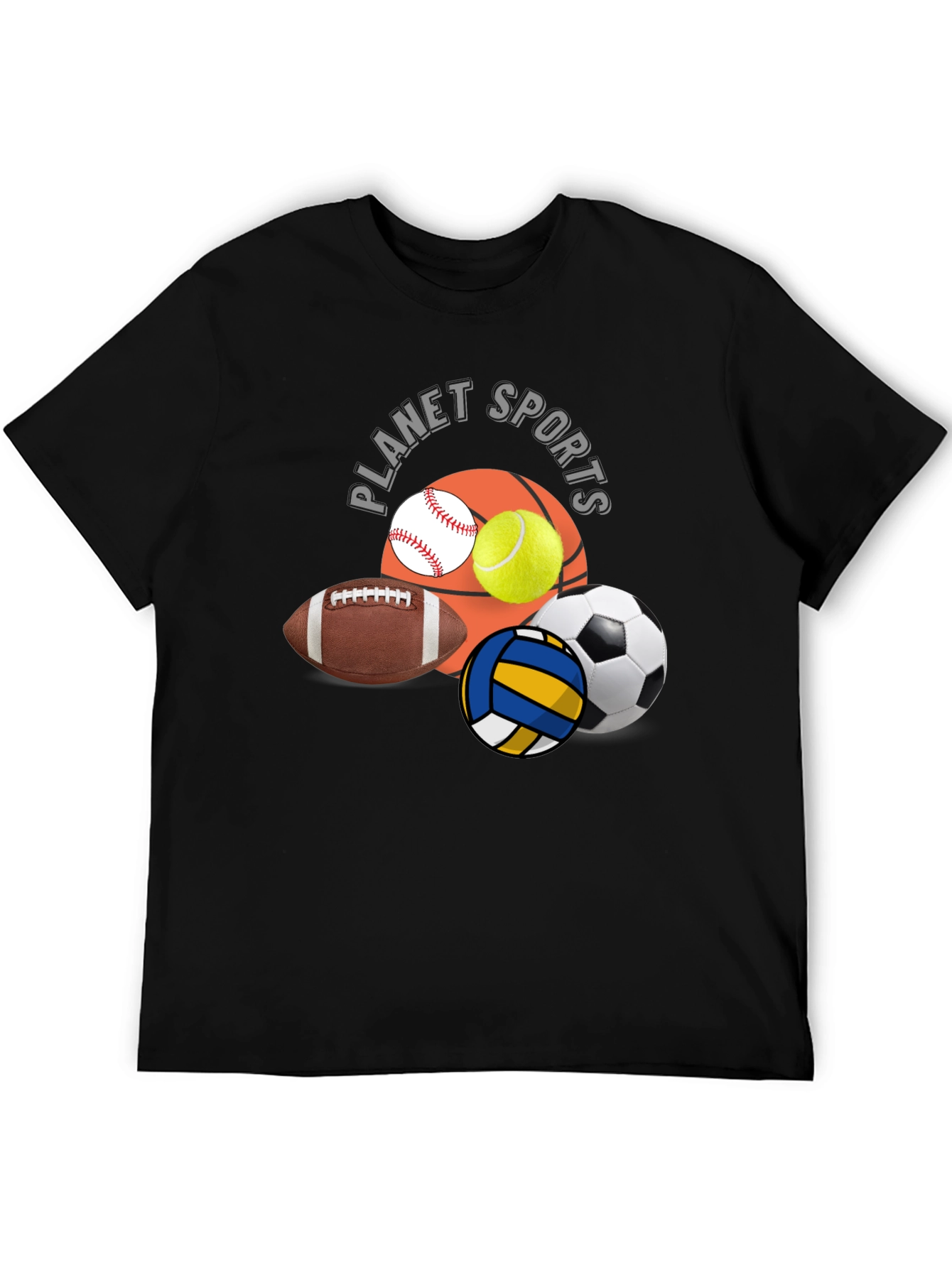 Planet Sports Black Graphic T-Shirt
