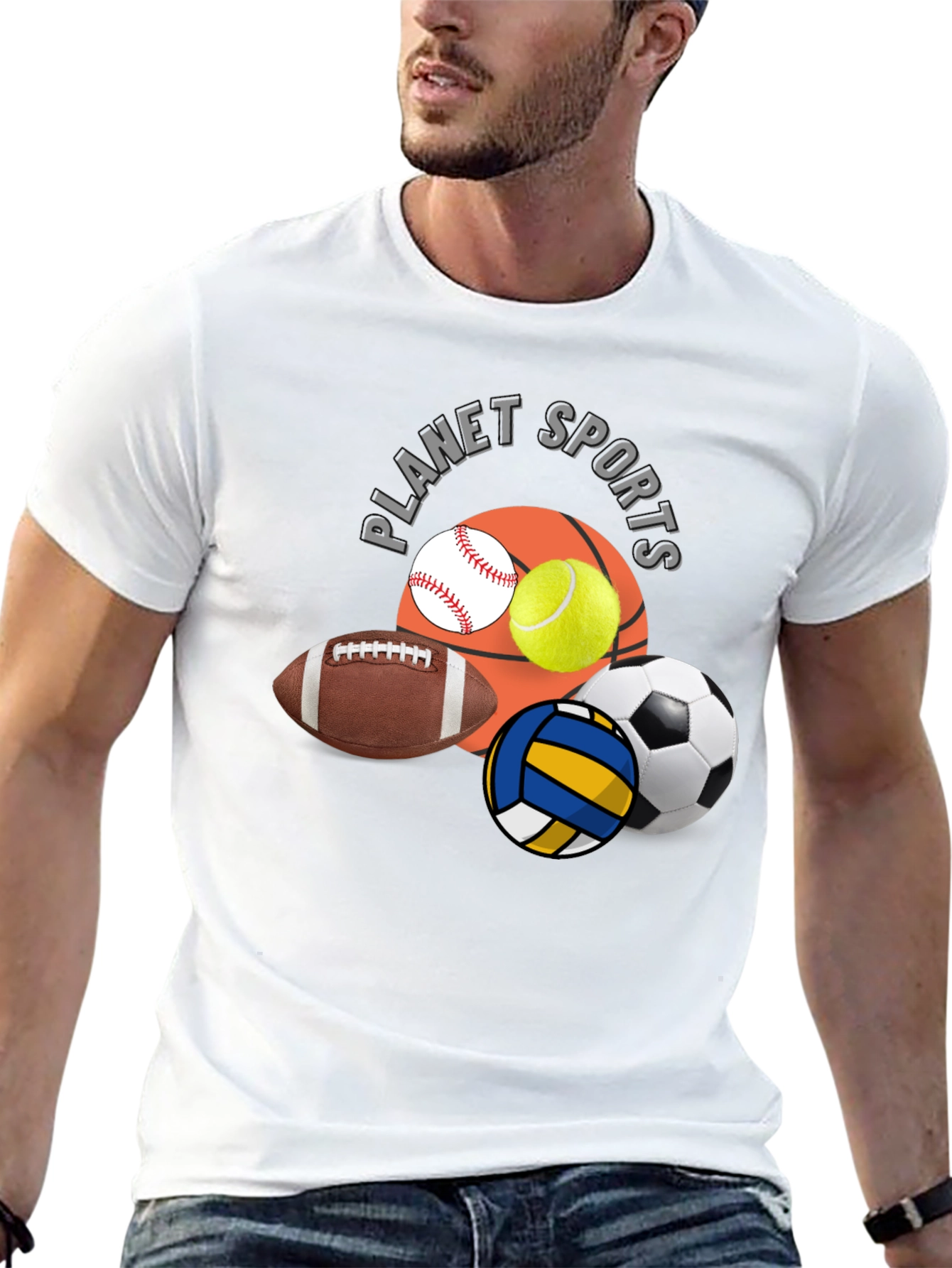 Planet Sports Black Graphic T-Shirt