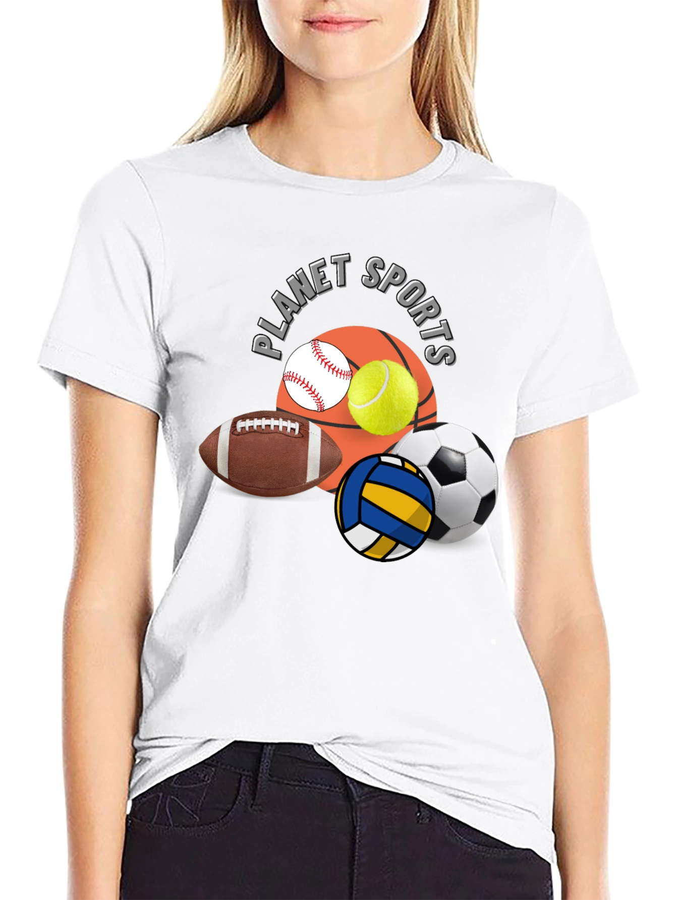 Planet Sports Black Graphic T-Shirt