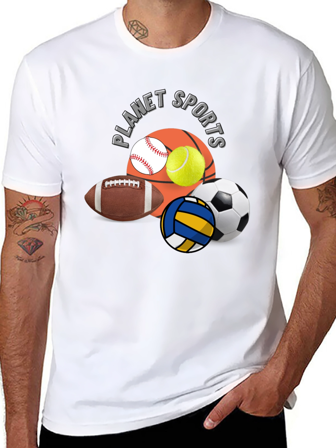 Planet Sports Black Graphic T-Shirt