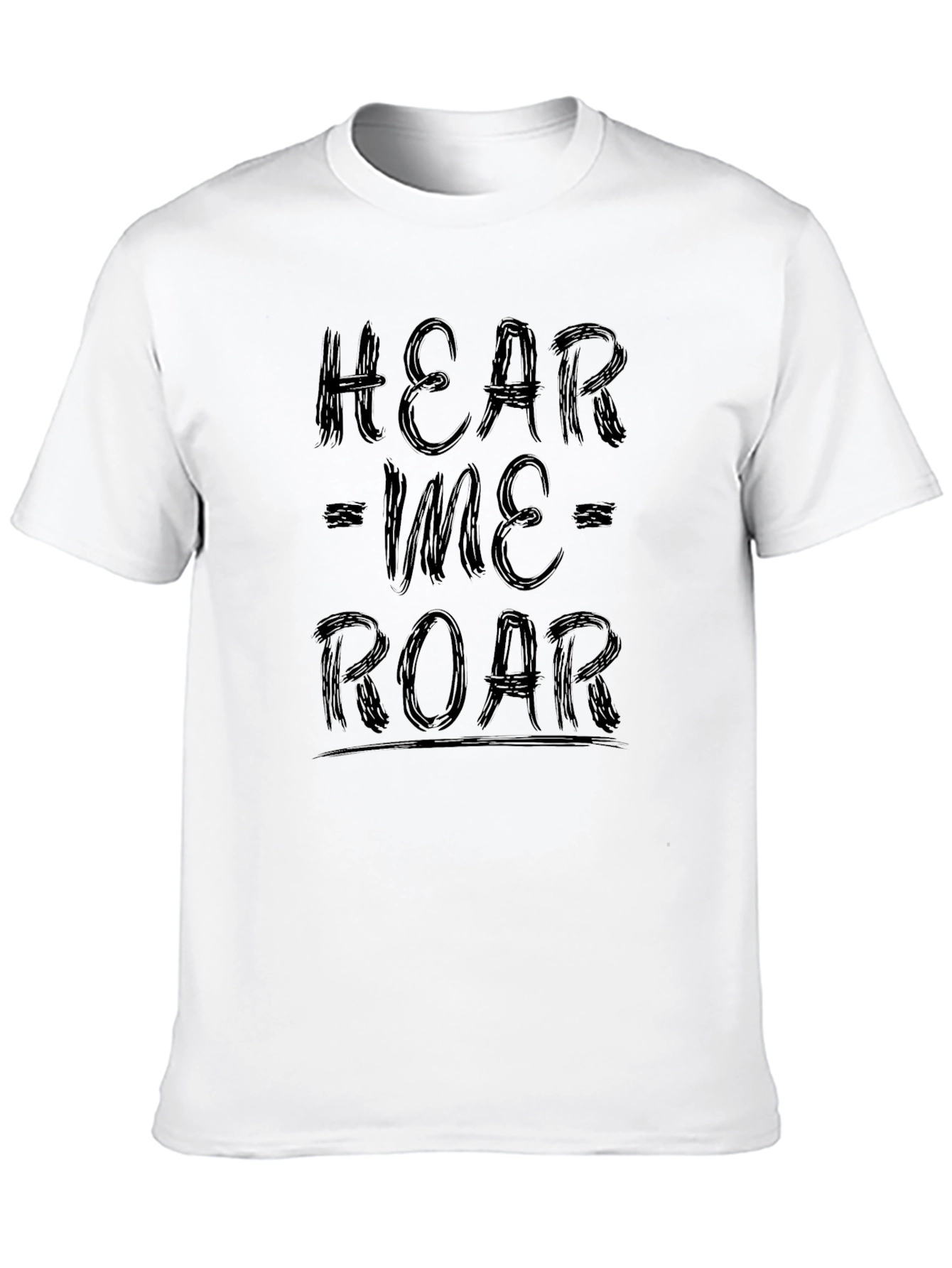 Hear Me Roar Graphic Print Black T-Shirt