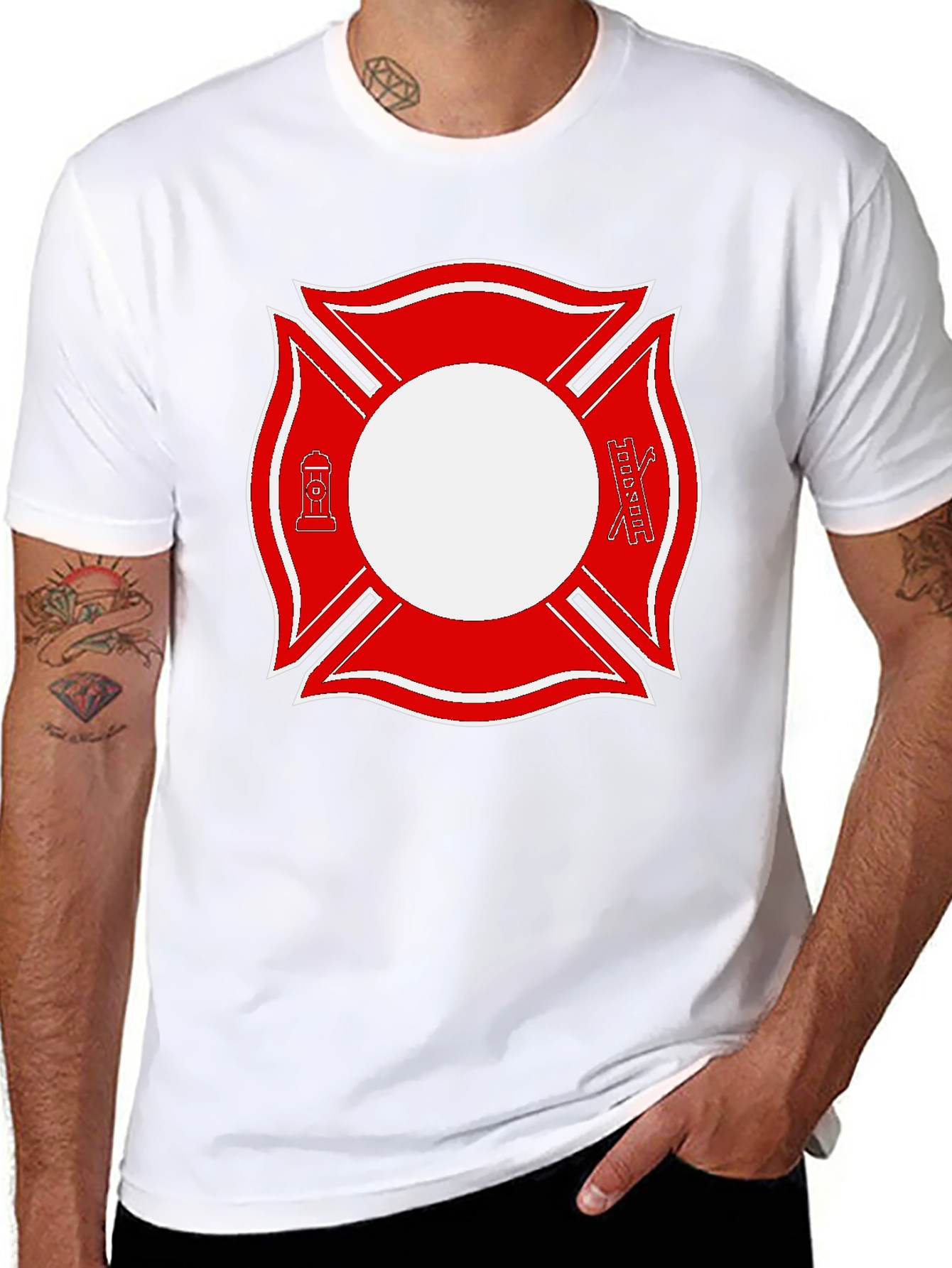 Firefighter Maltese Cross Graphic Tee