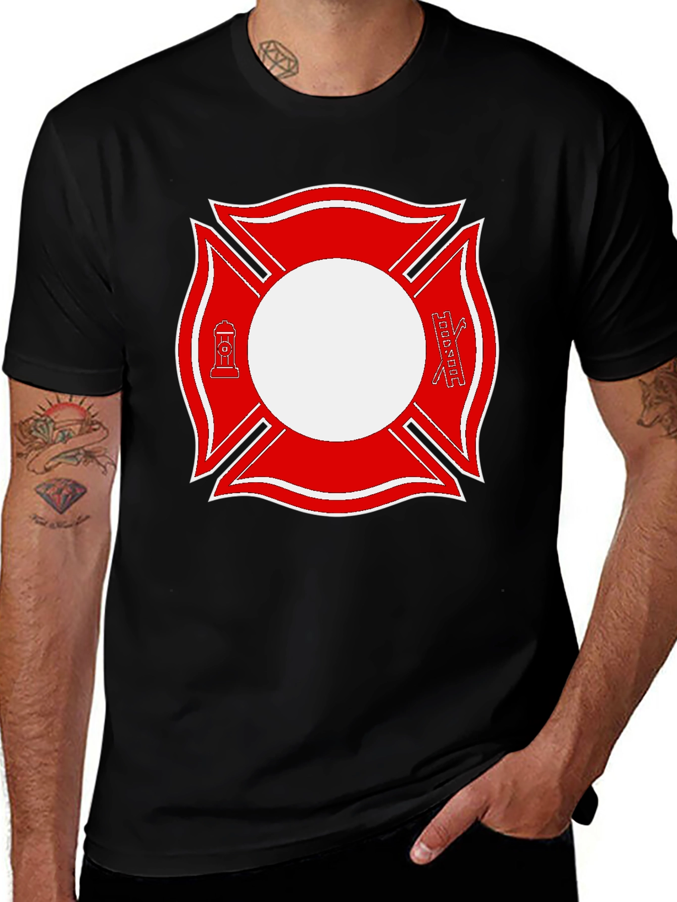 Firefighter Maltese Cross Graphic Tee