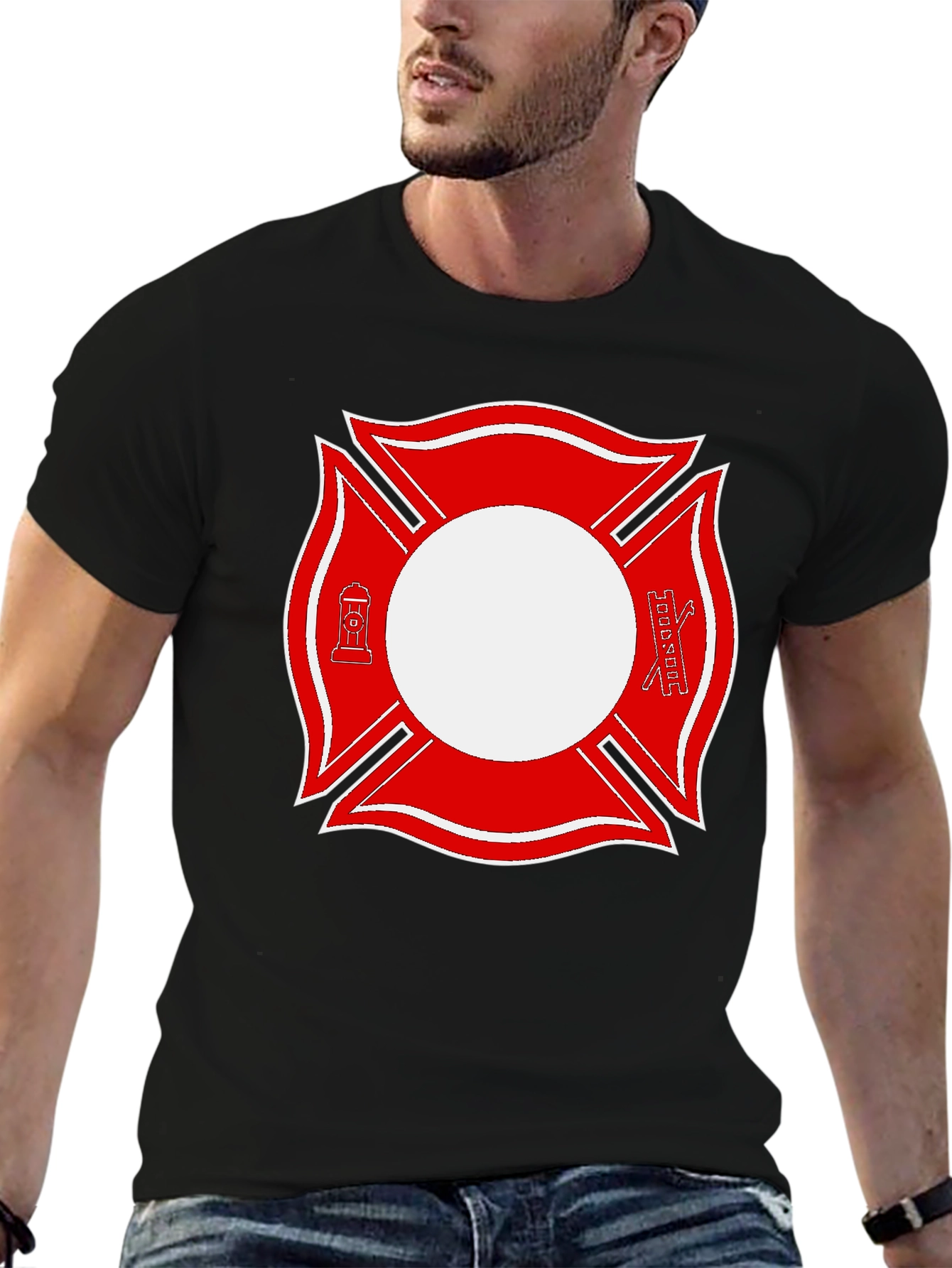 Firefighter Maltese Cross Graphic Tee