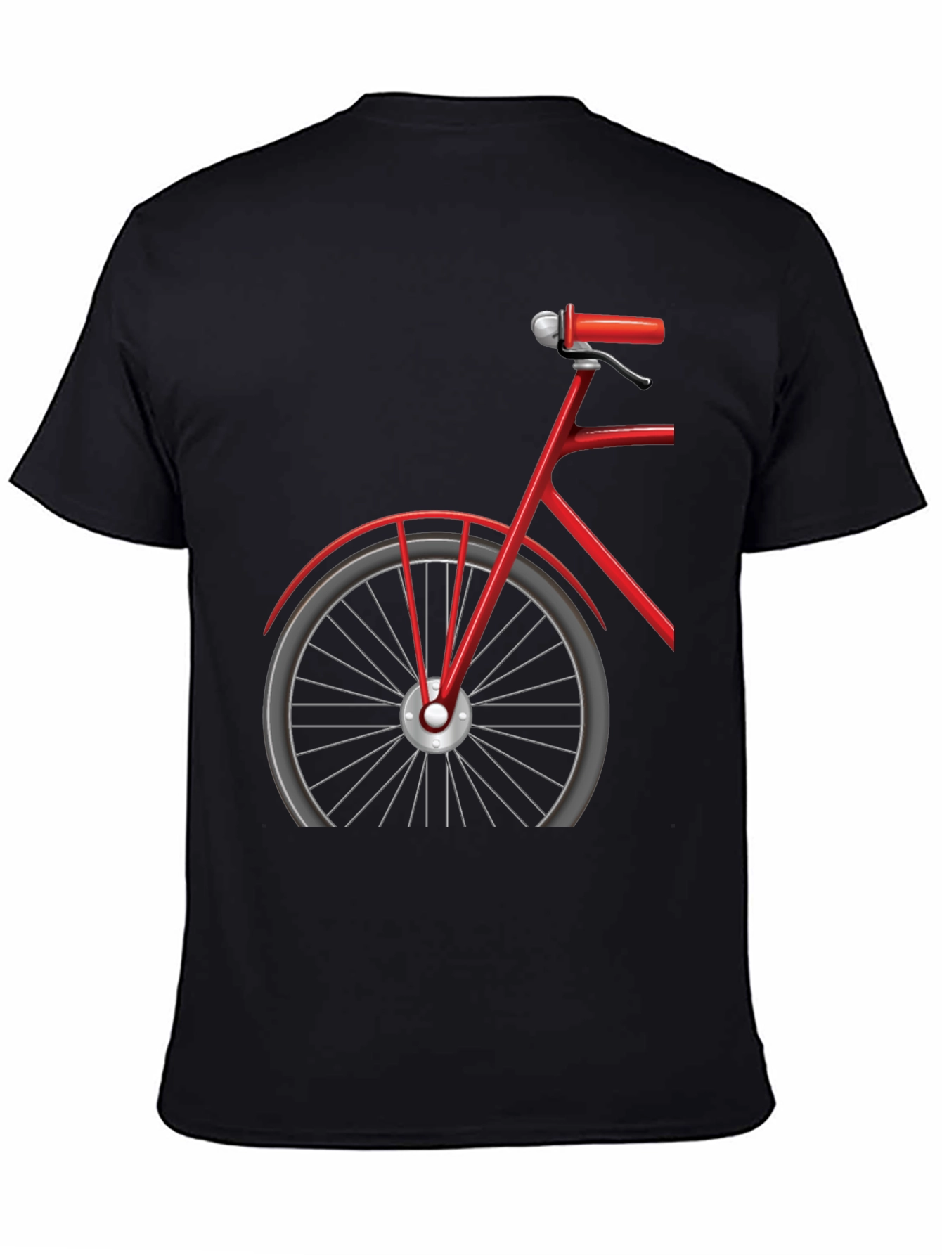 Red Bicycle Graphic Tee - Stylish Black Cotton T-Shirt