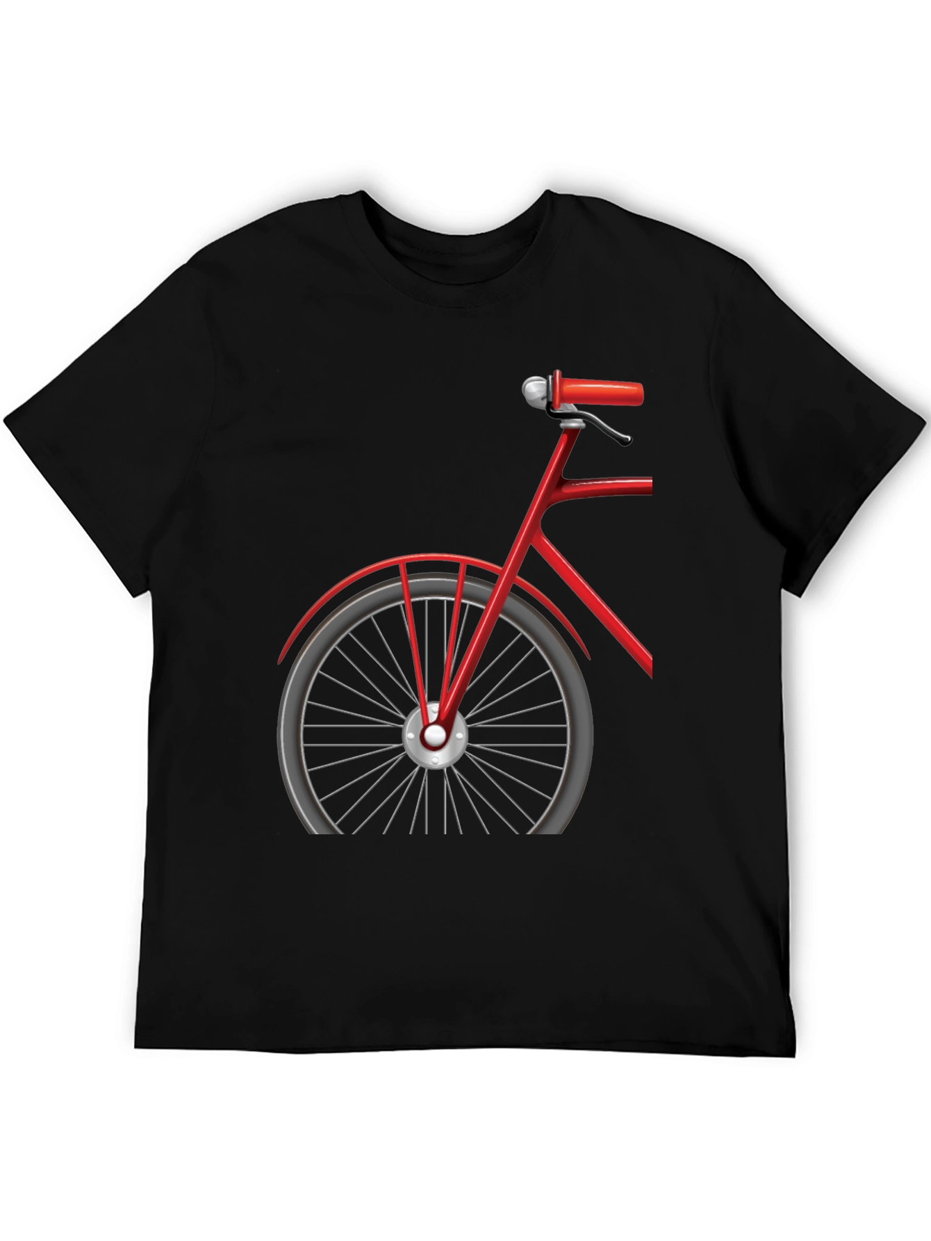 Red Bicycle Graphic Tee - Stylish Black Cotton T-Shirt