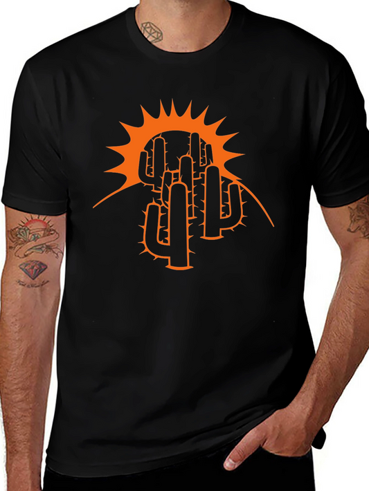 Desert Cactus Sunset Graphic Tee - Black