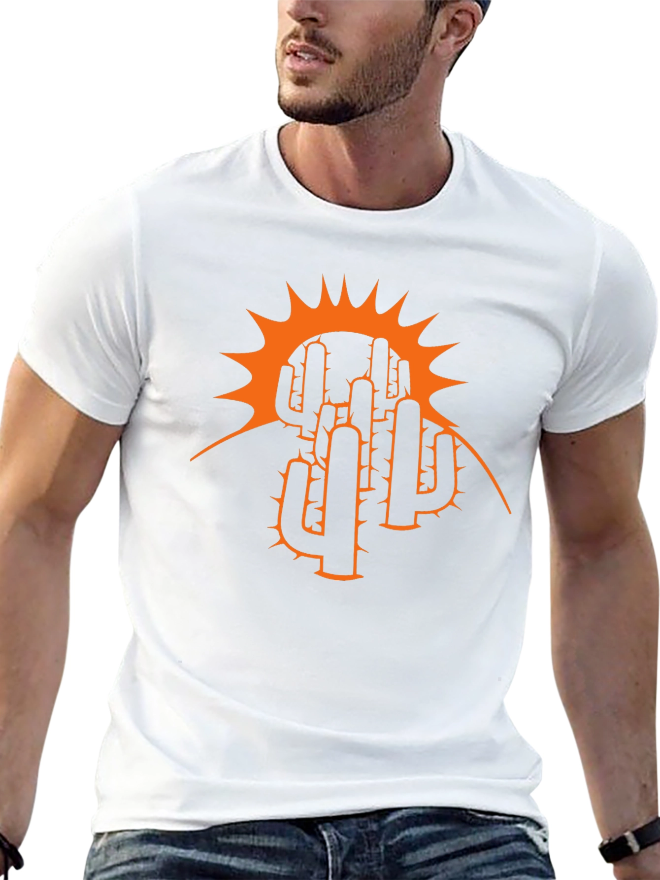Desert Cactus Sunset Graphic Tee - Black