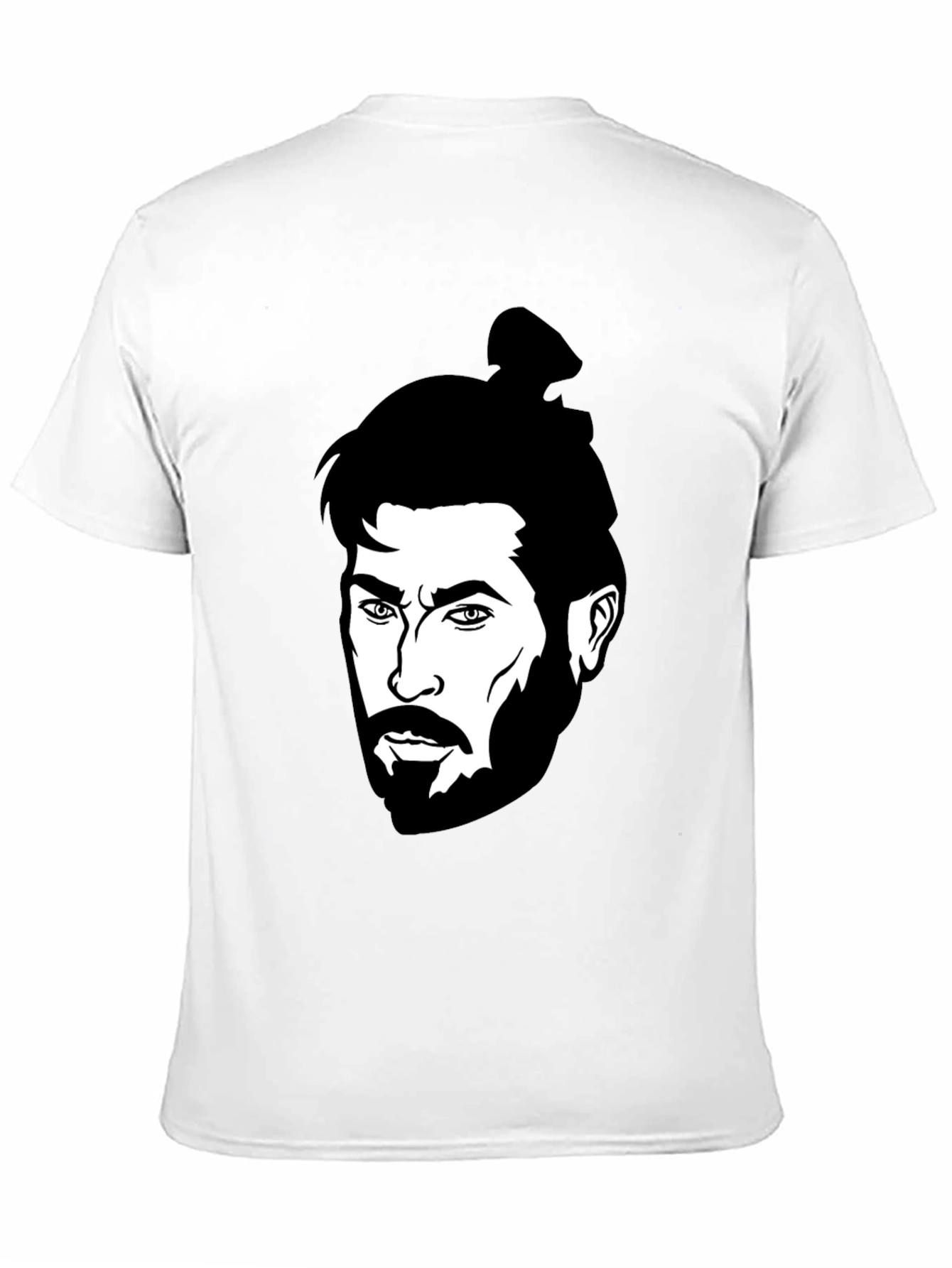 Black Graphic Tee - Man Bun Portrait