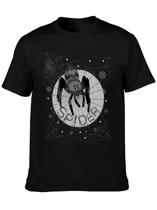 Spider Web Graphic Print Mens T-Shirt