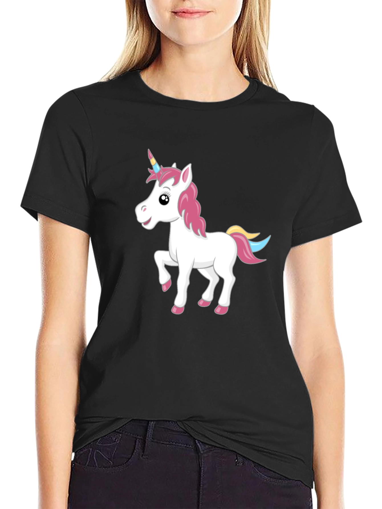 Unicorn Graphic Black T-Shirt