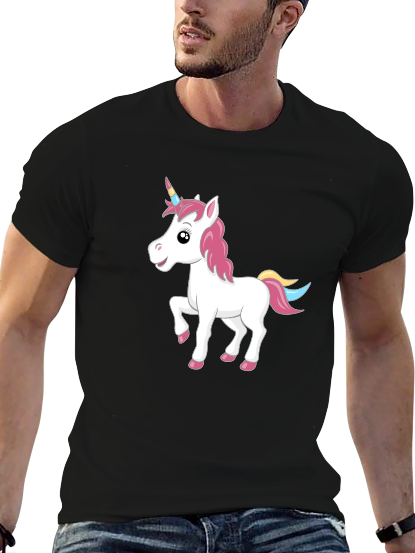 Unicorn Graphic Black T-Shirt