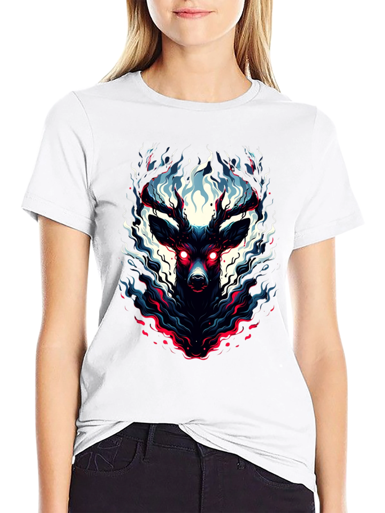 Mystic Deer Graphic Tee - Black T-Shirt