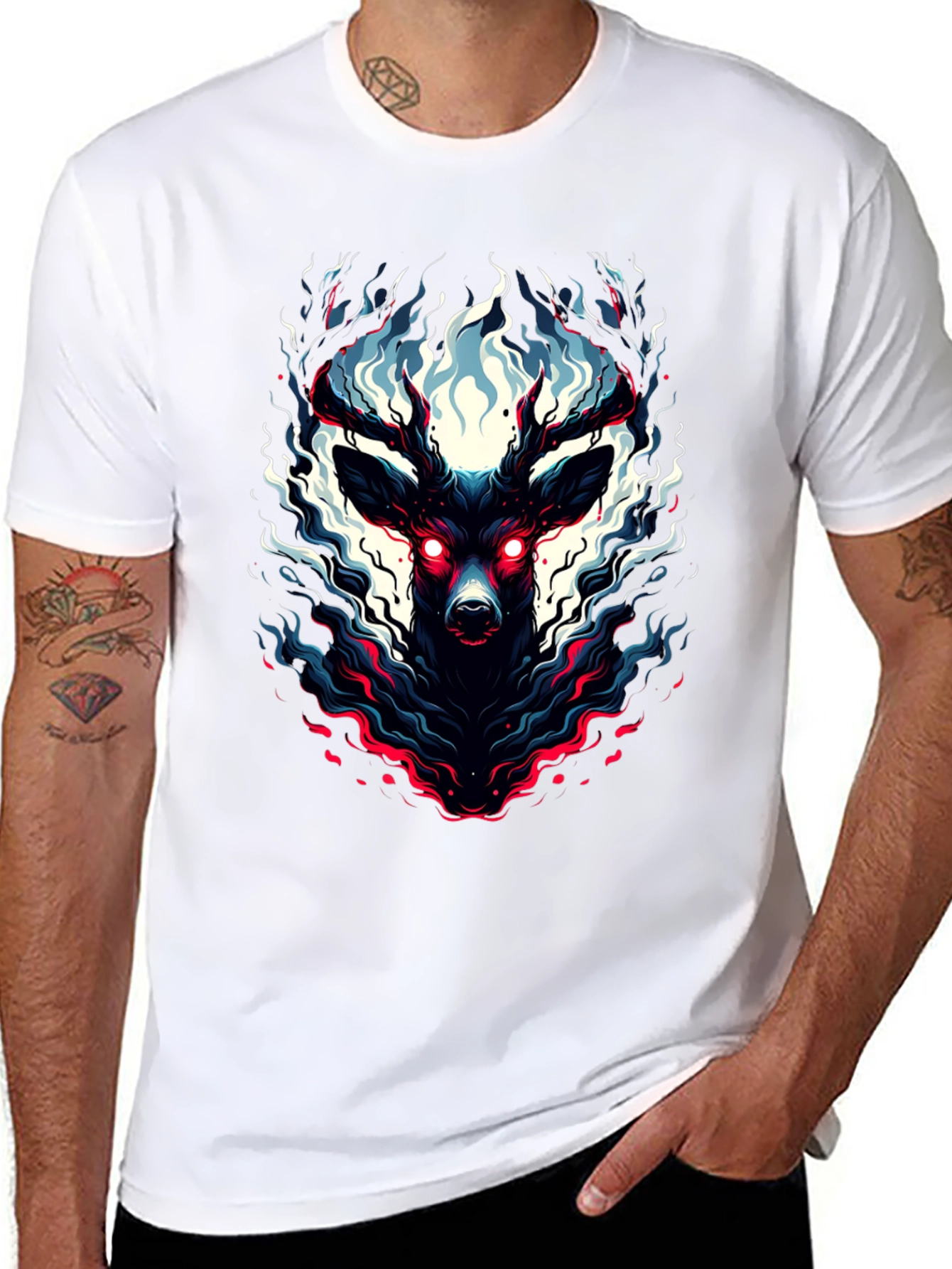 Mystic Deer Graphic Tee - Black T-Shirt