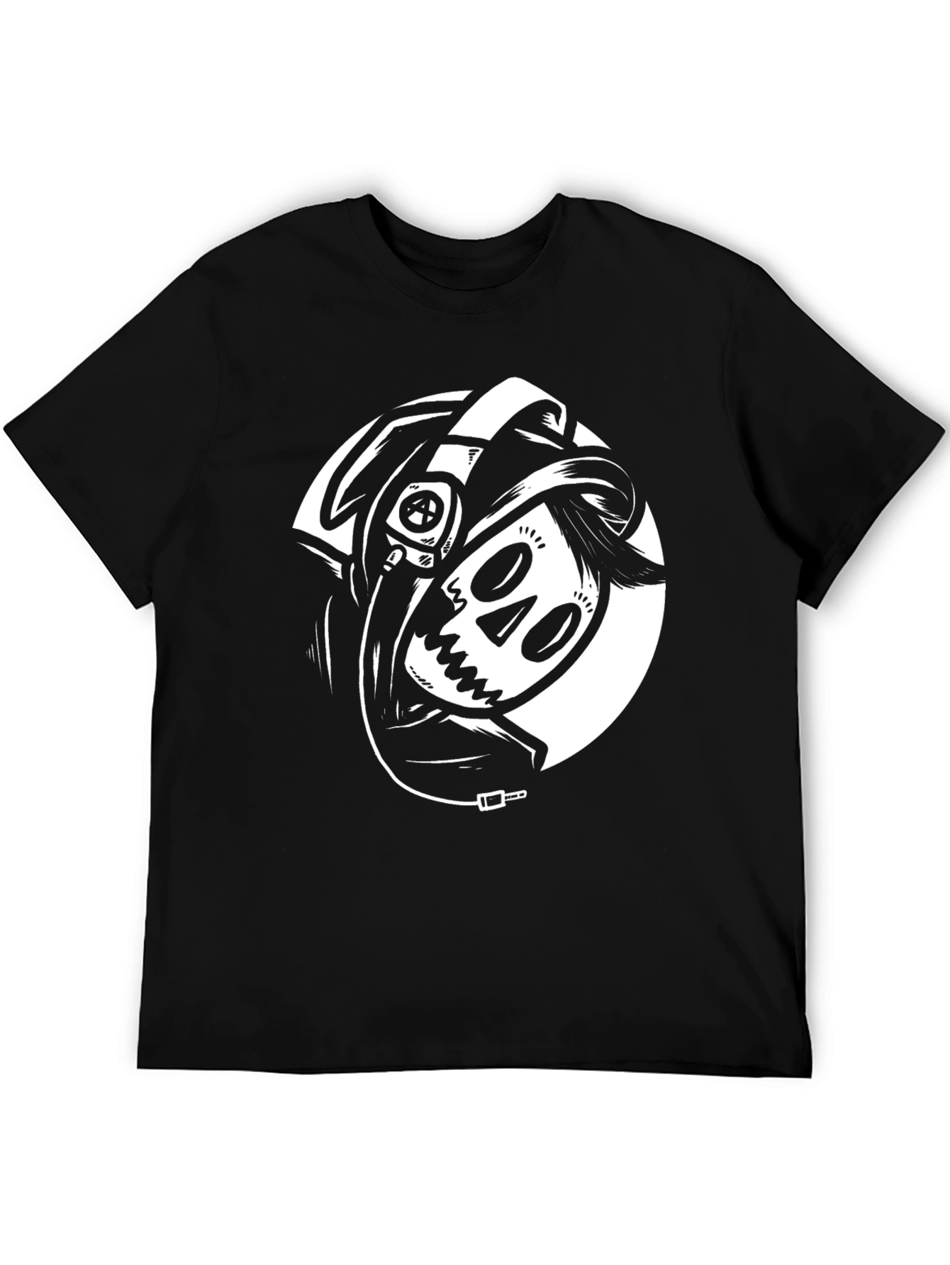 Skull DJ Graphic Tee - Black Cotton T-Shirt