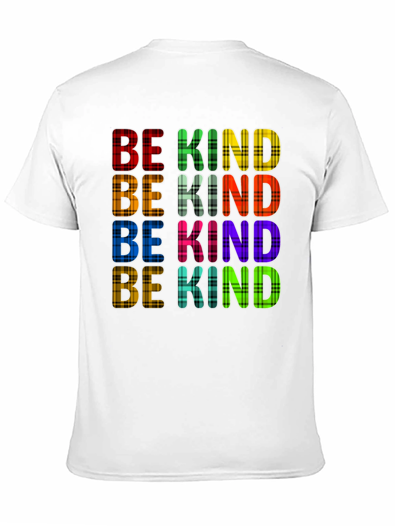 Be Kind Plaid T-Shirt - Trendy Graphic Tee