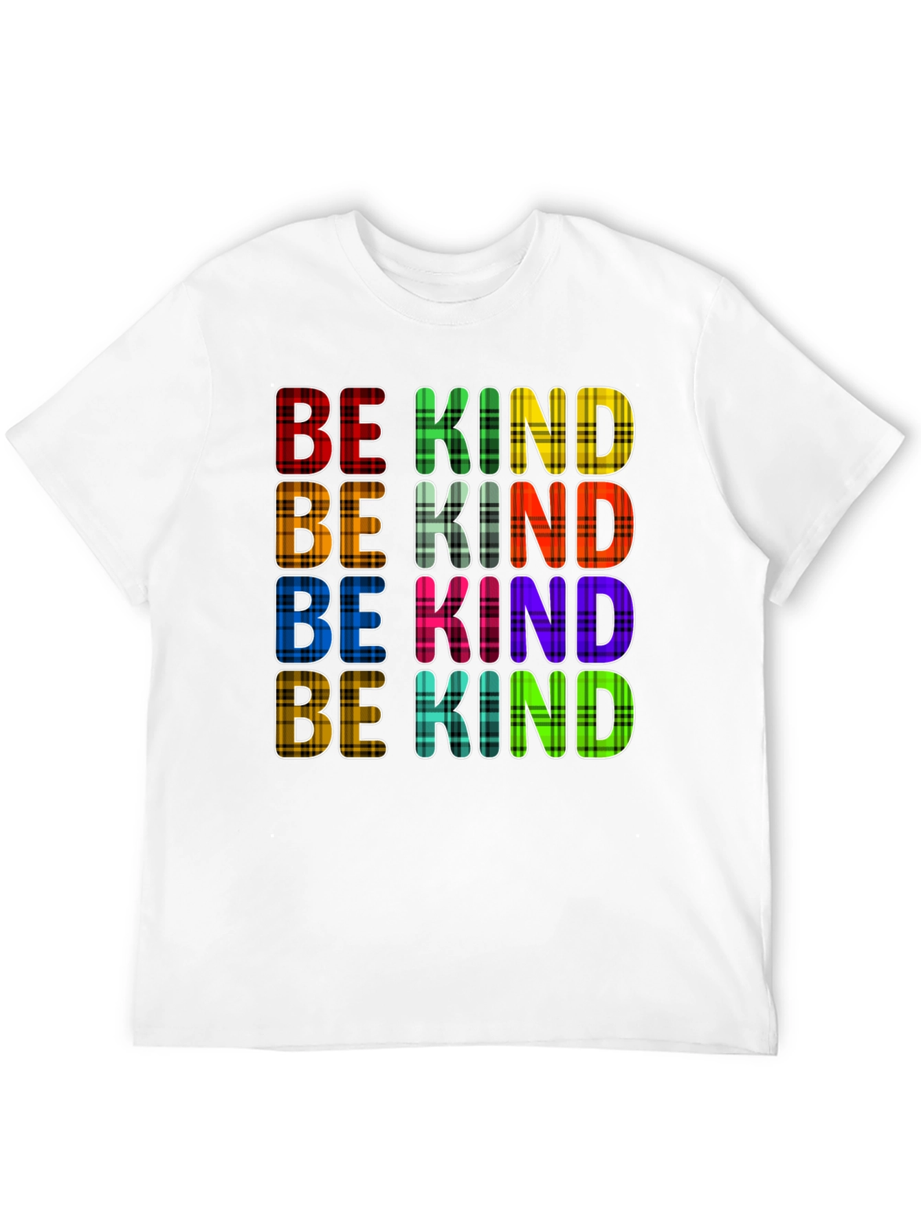 Be Kind Plaid T-Shirt - Trendy Graphic Tee