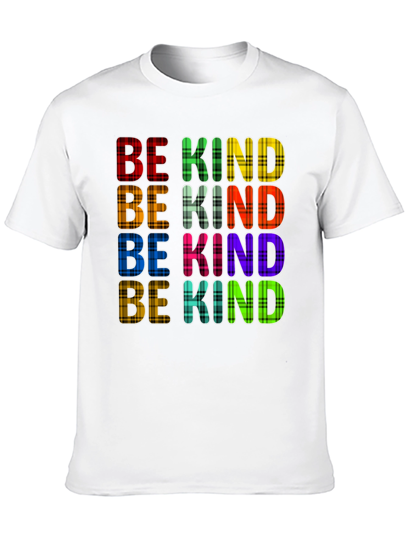 Be Kind Plaid T-Shirt - Trendy Graphic Tee