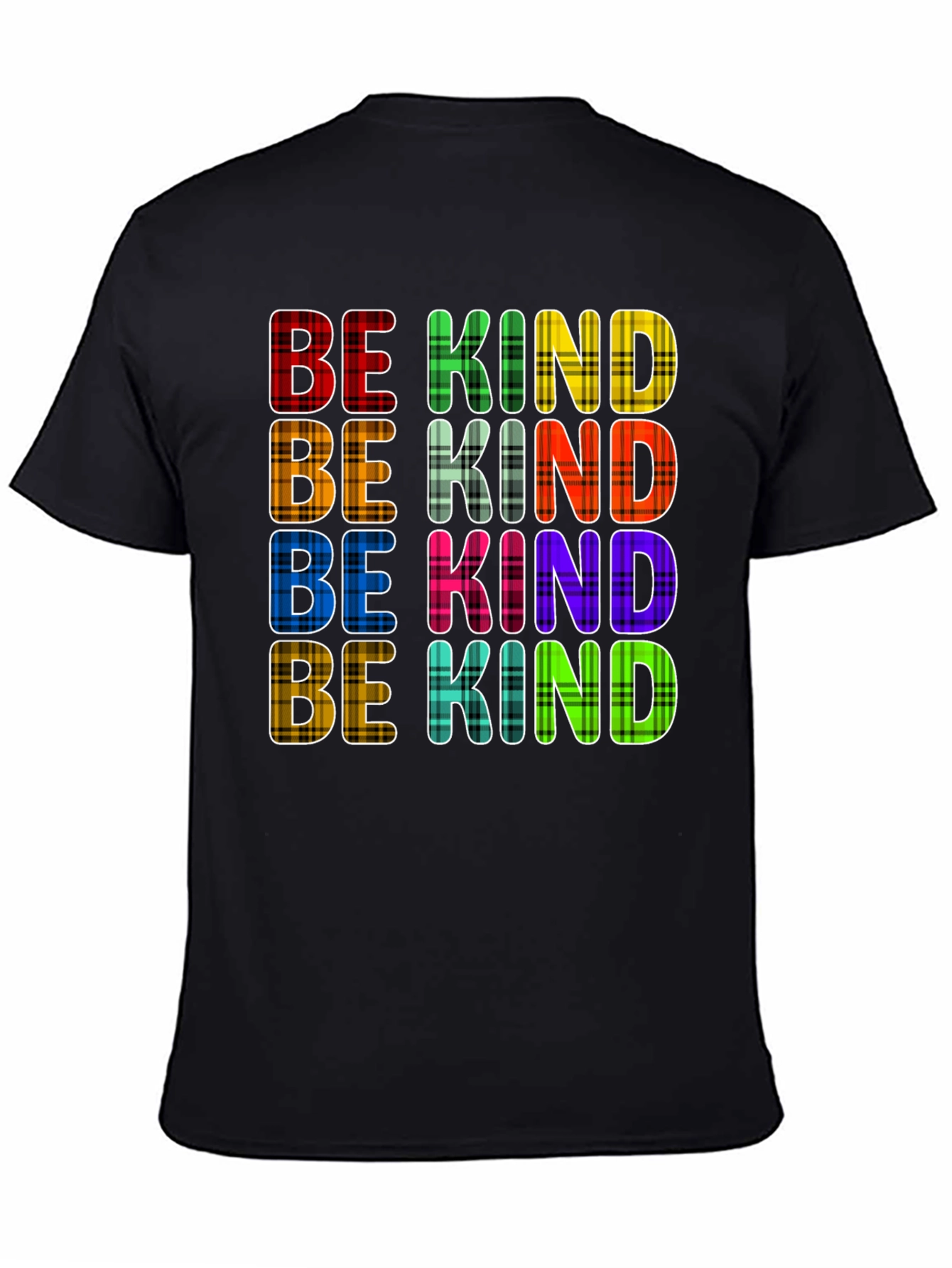 Be Kind Plaid T-Shirt - Trendy Graphic Tee