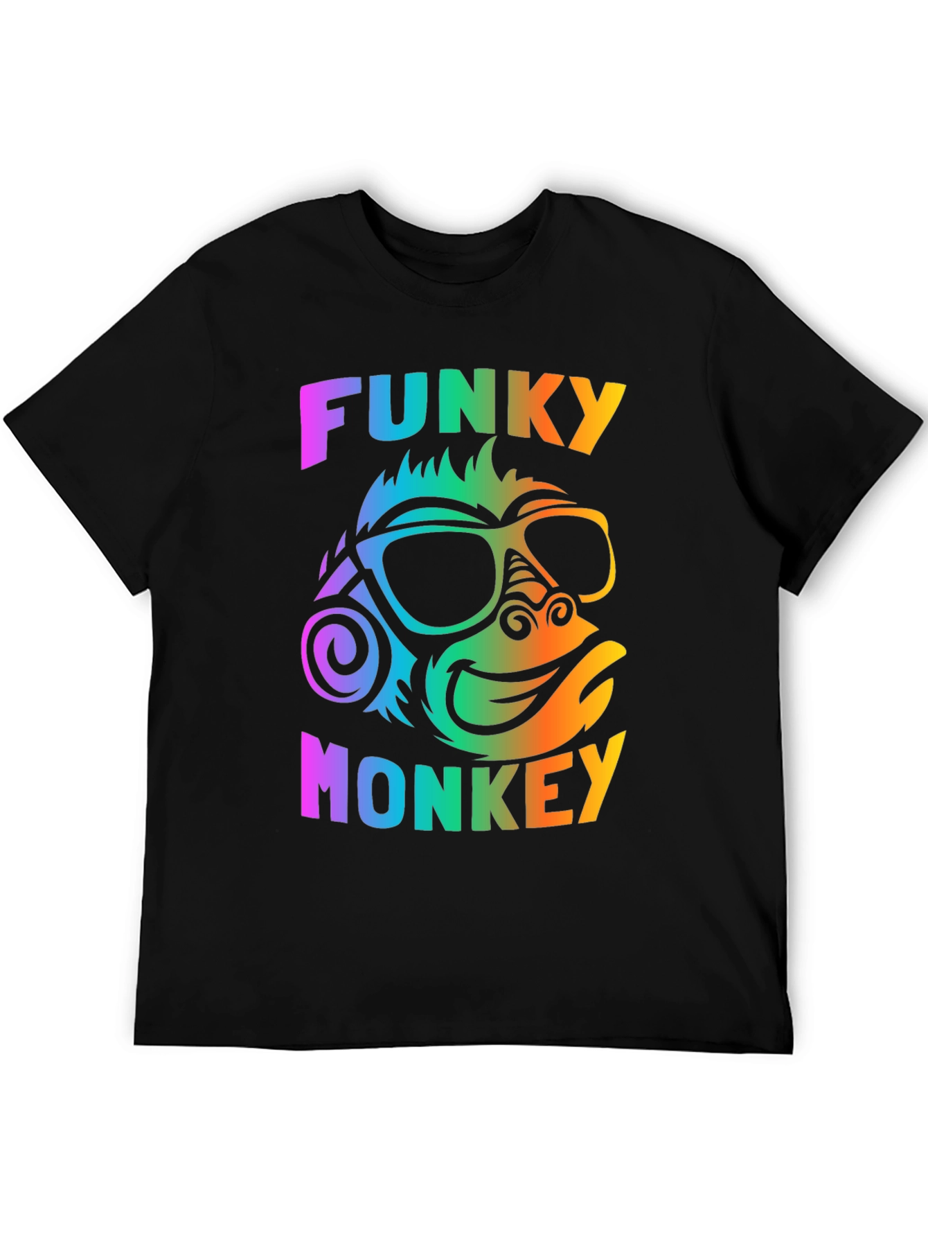 Funky Monkey Graphic Tee - Vibrant Rainbow Design