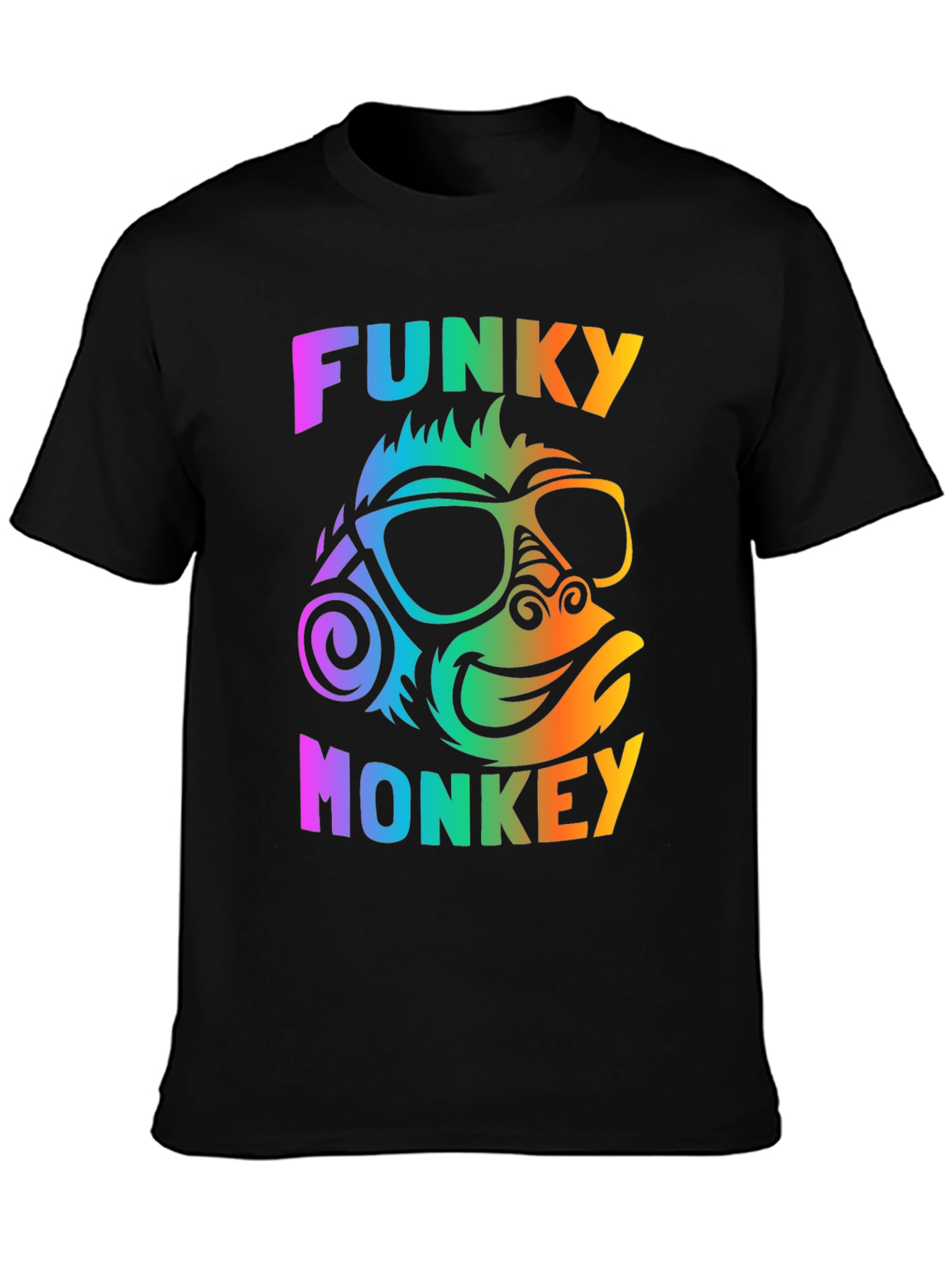 Funky Monkey Graphic Tee - Vibrant Rainbow Design