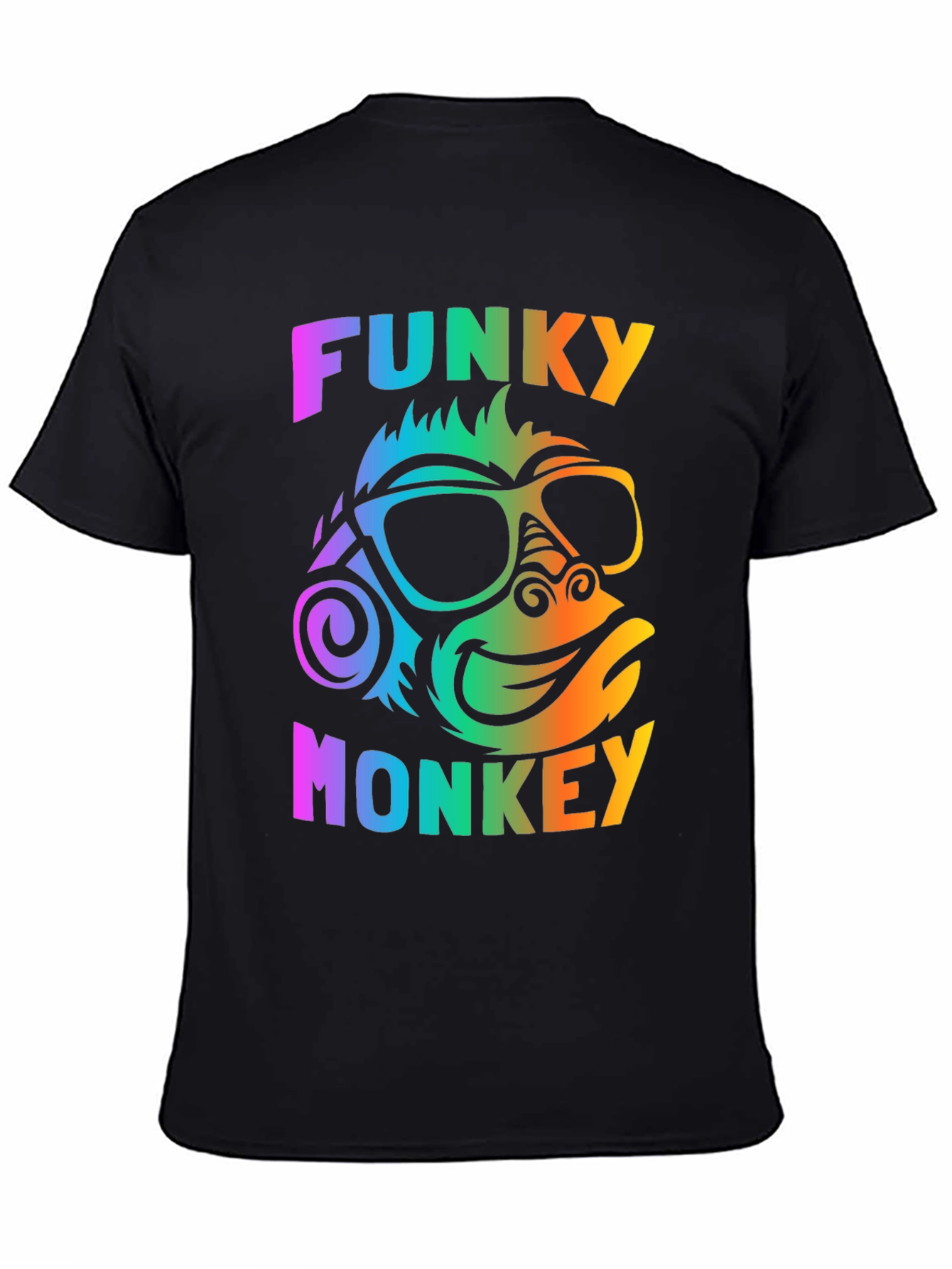 Funky Monkey Graphic Tee - Vibrant Rainbow Design