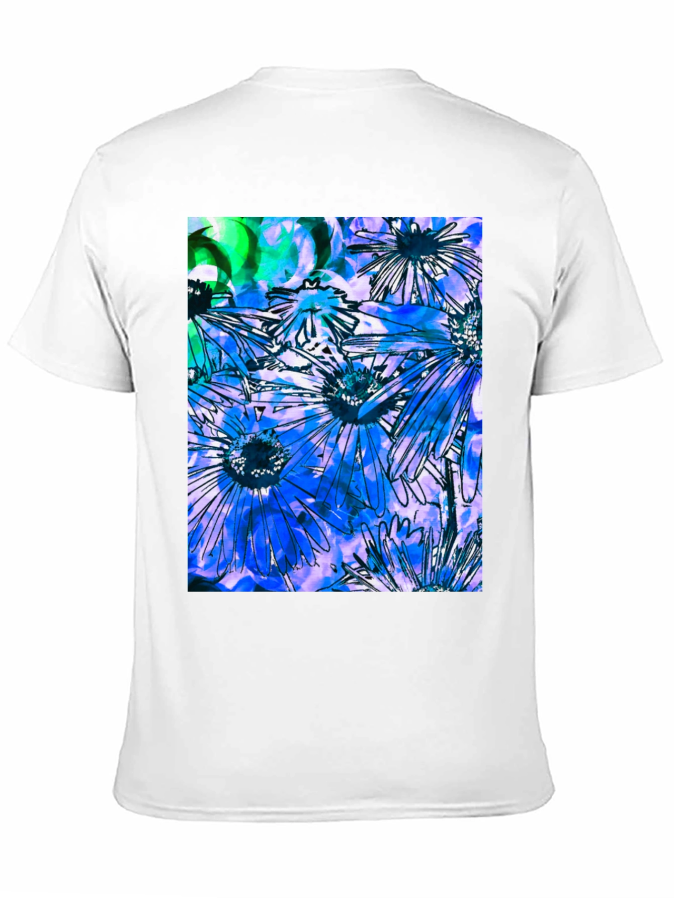 Floral Burst Graphic Tee - Black Cotton Blend