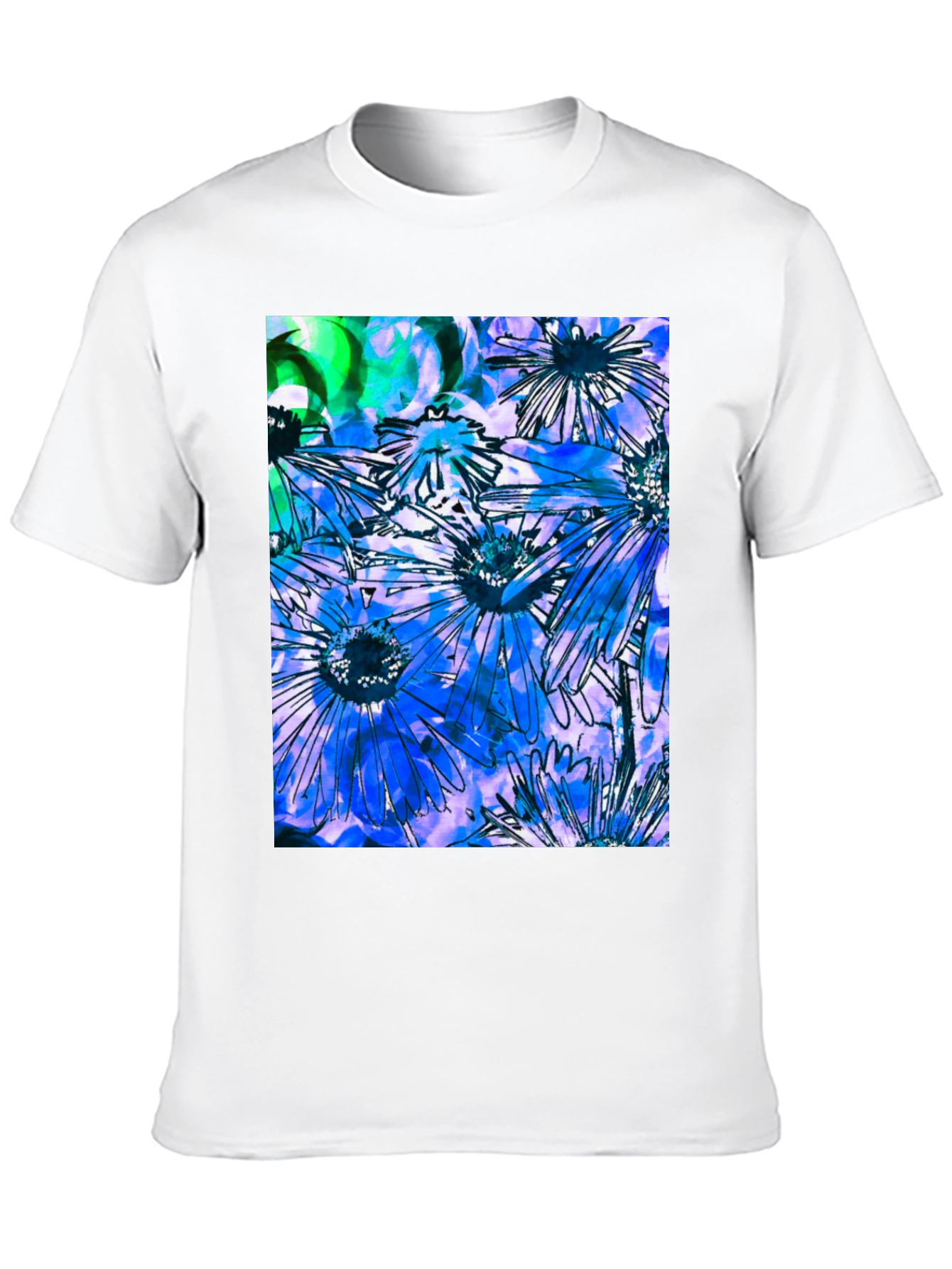Floral Burst Graphic Tee - Black Cotton Blend