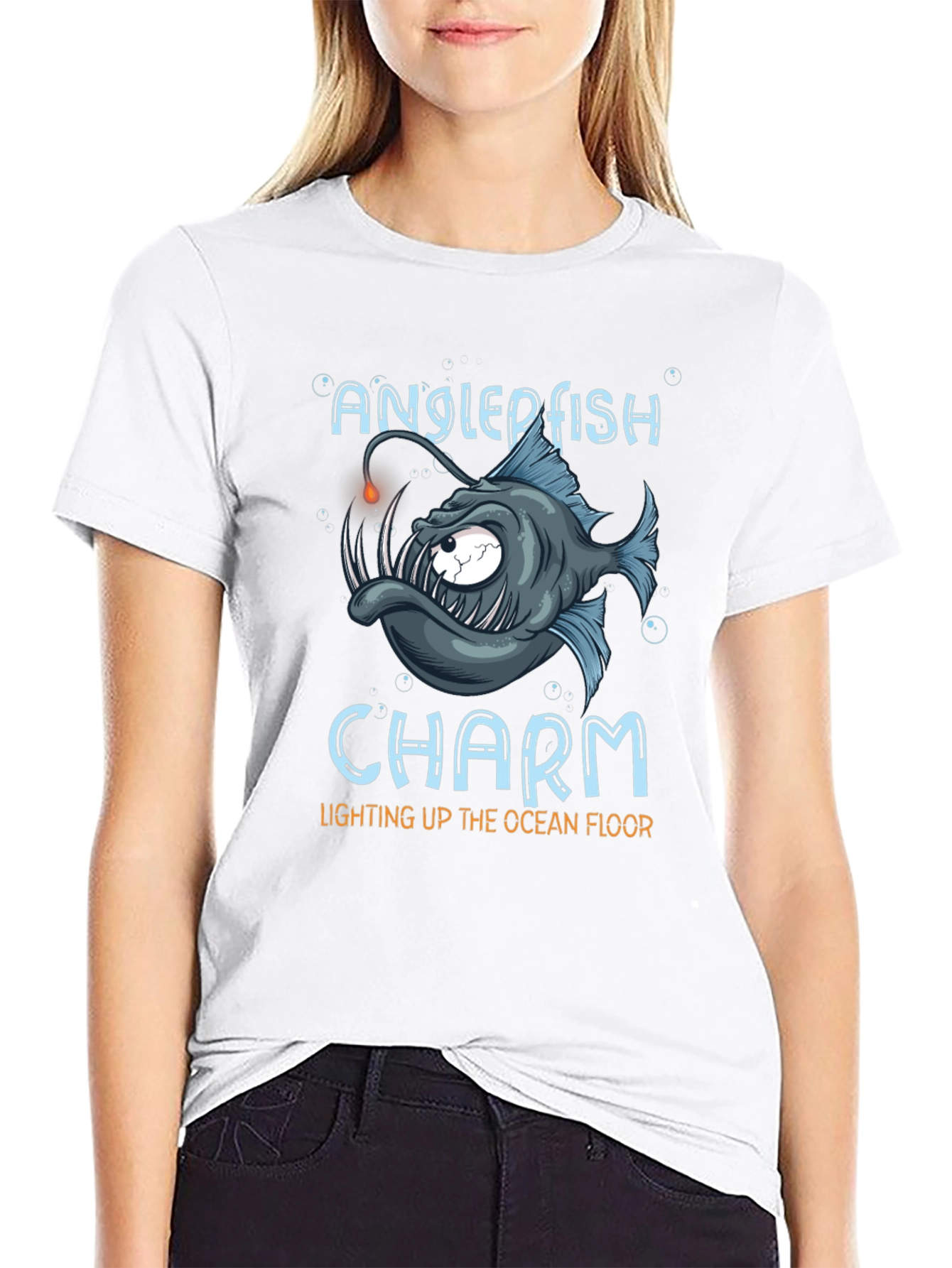 Anglerfish Charm Black T-Shirt