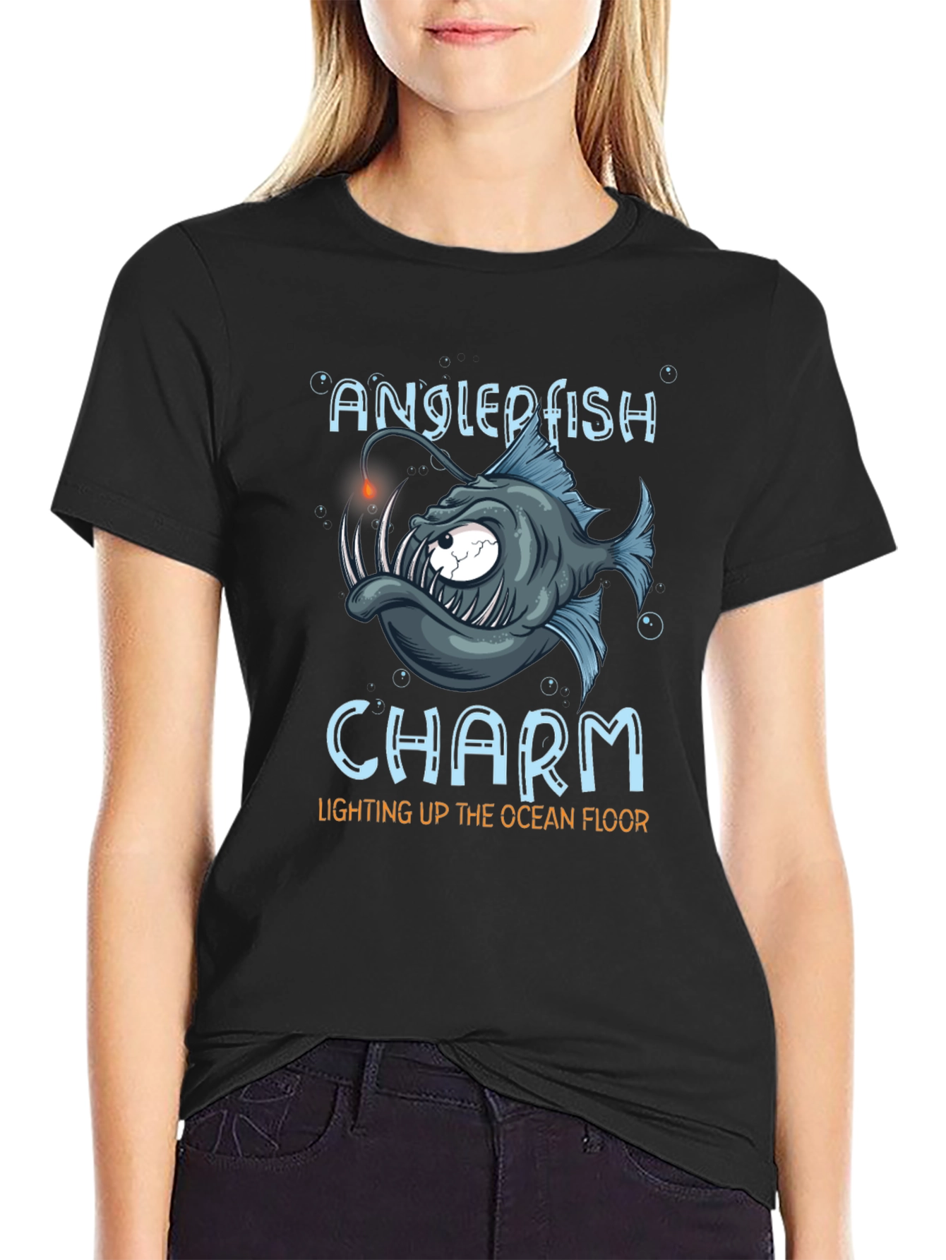 Anglerfish Charm Black T-Shirt
