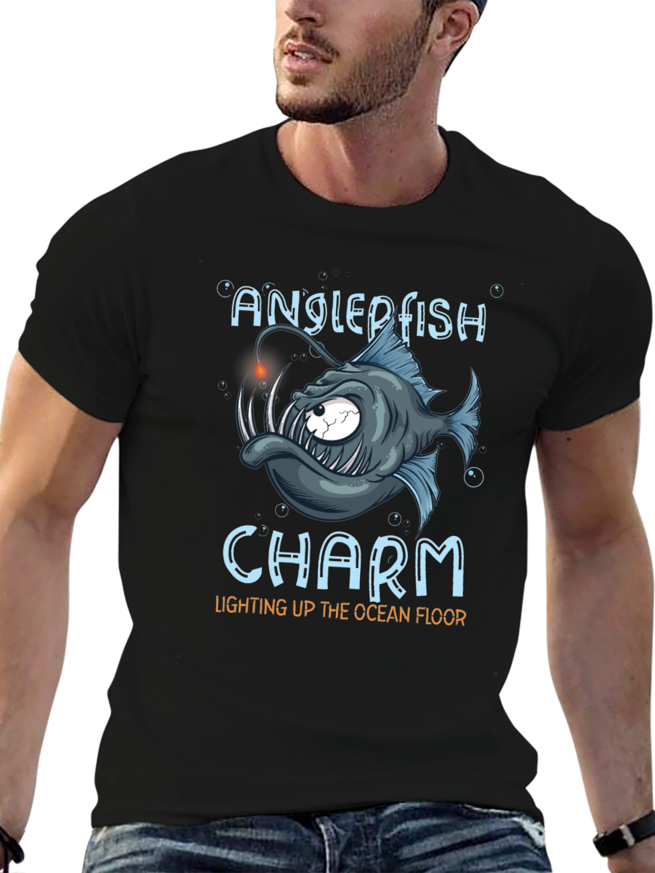 Anglerfish Charm Black T-Shirt