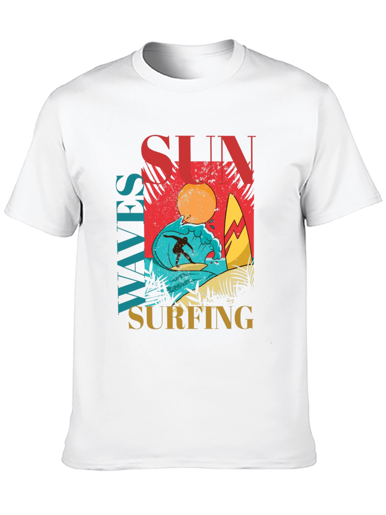 Sun Waves Surfing Graphic Tee