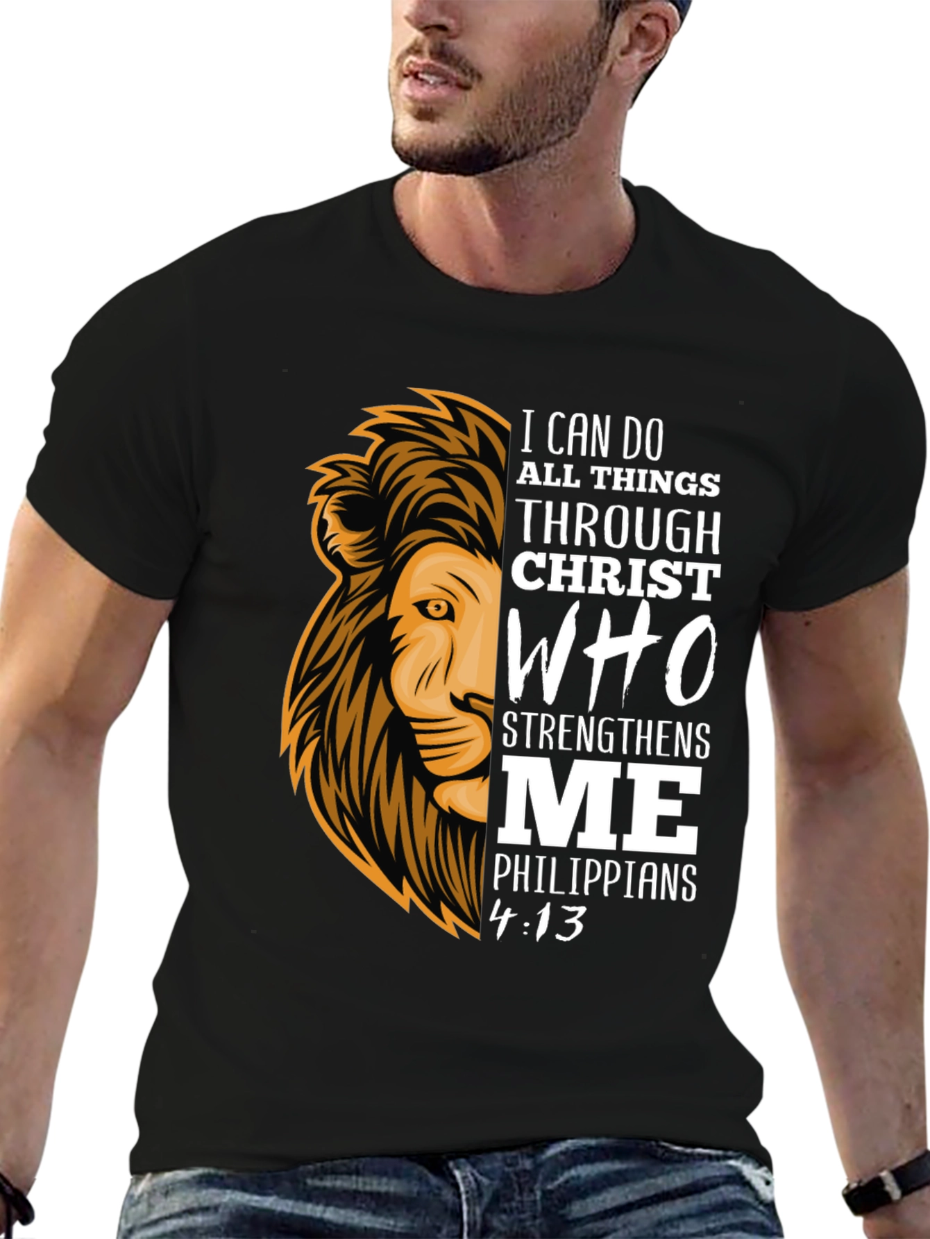 Lion & Scripture Graphic T-Shirt