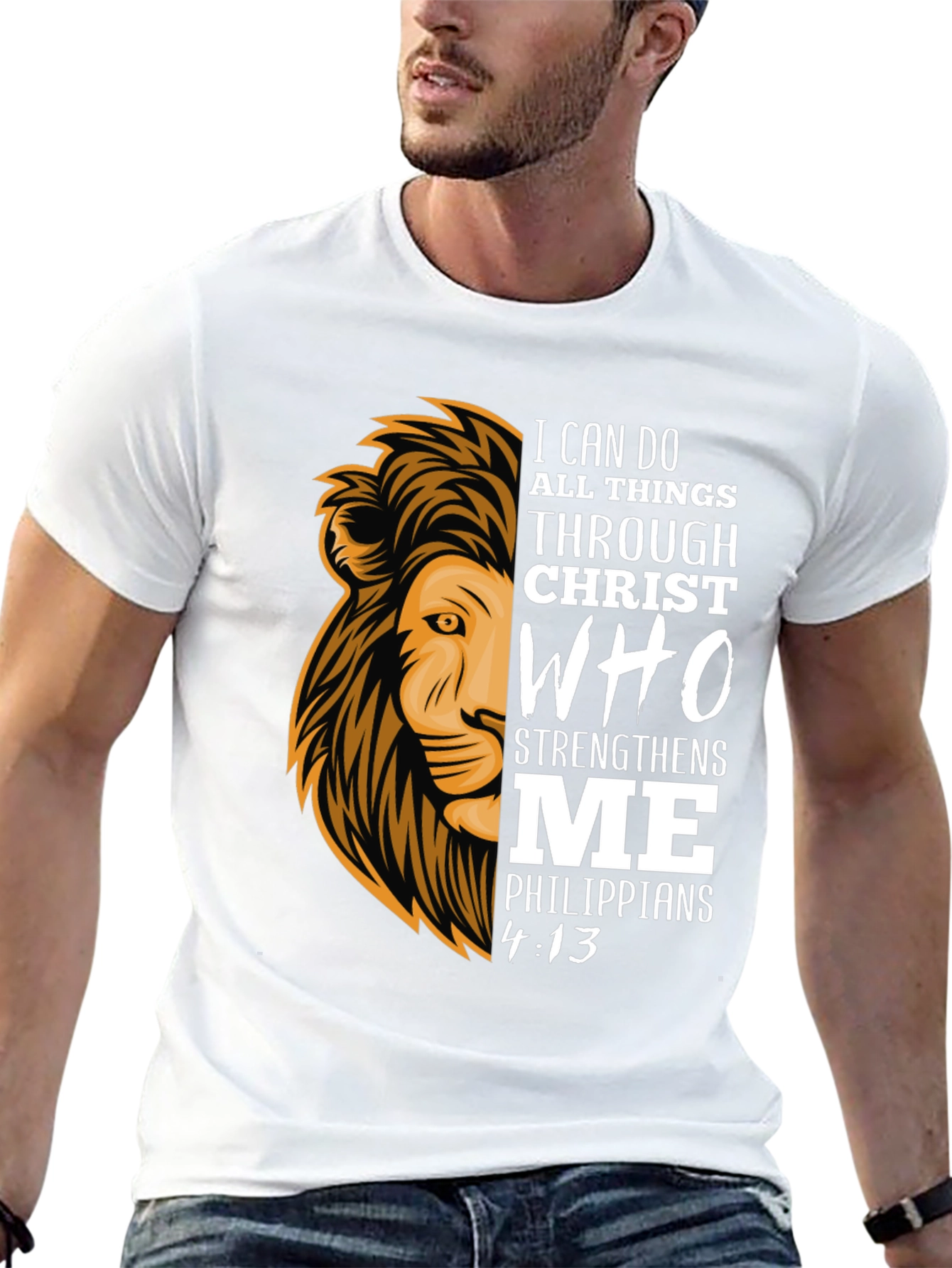 Lion & Scripture Graphic T-Shirt