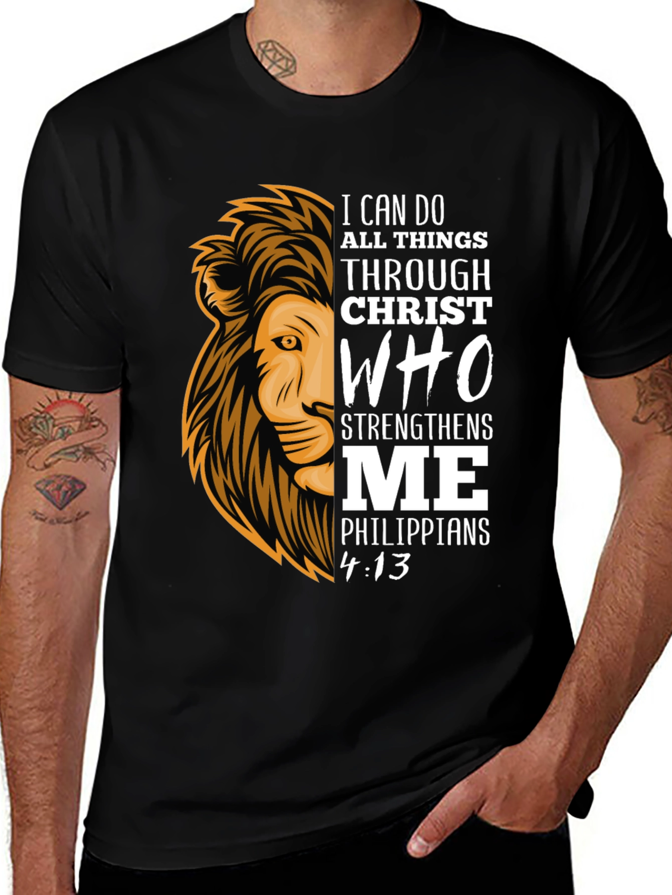 Lion & Scripture Graphic T-Shirt