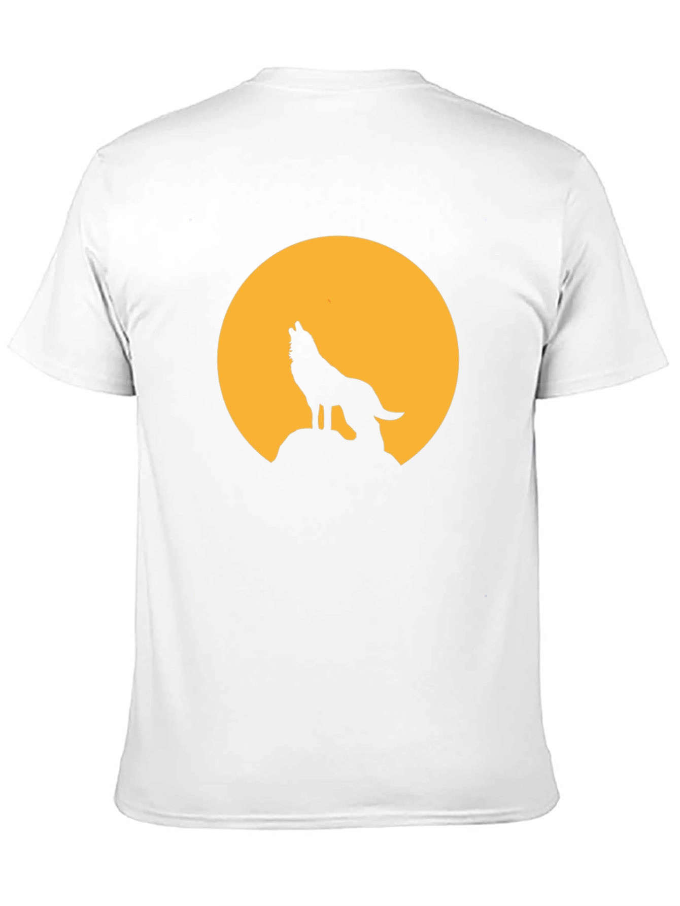 Wolf Howling at Moon Graphic Black T-Shirt