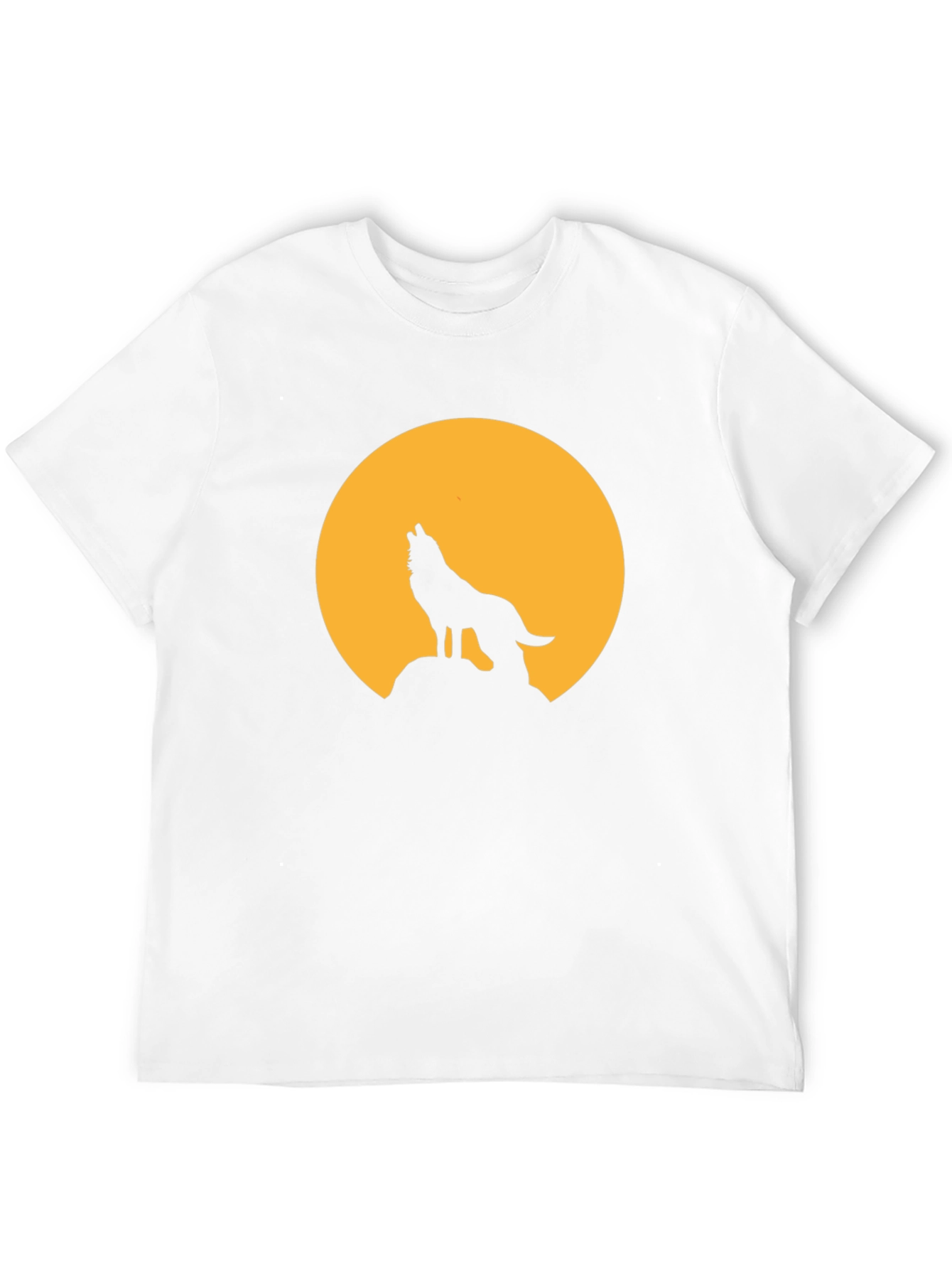 Wolf Howling at Moon Graphic Black T-Shirt